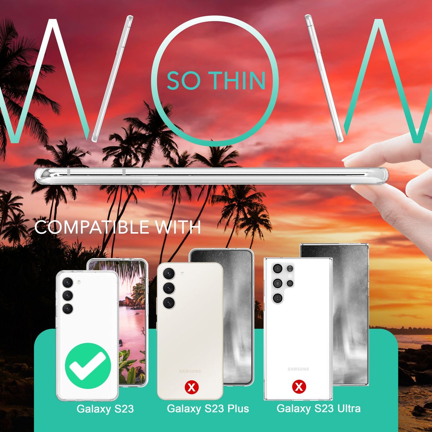 NALIA Berlin 360Guard Transparente Hülle - Kompatibel Galaxy S23, Rundumschutz 360, Dicke 1,0 Mm