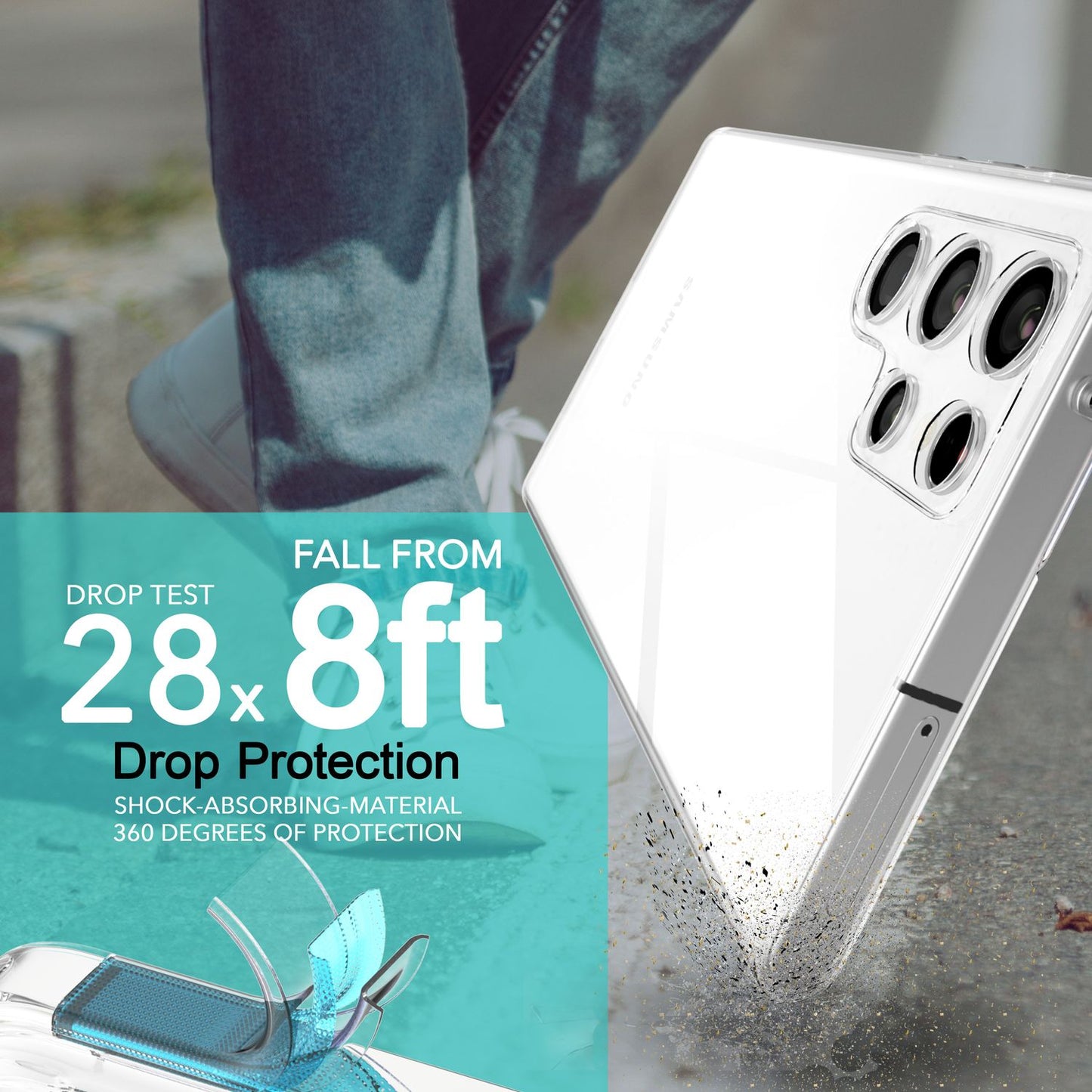 NALIA Berlin 360Guard Transparent - Größe Passend Für Galaxy S23 Ultra, Material Transparent TPU, Rundumschutz