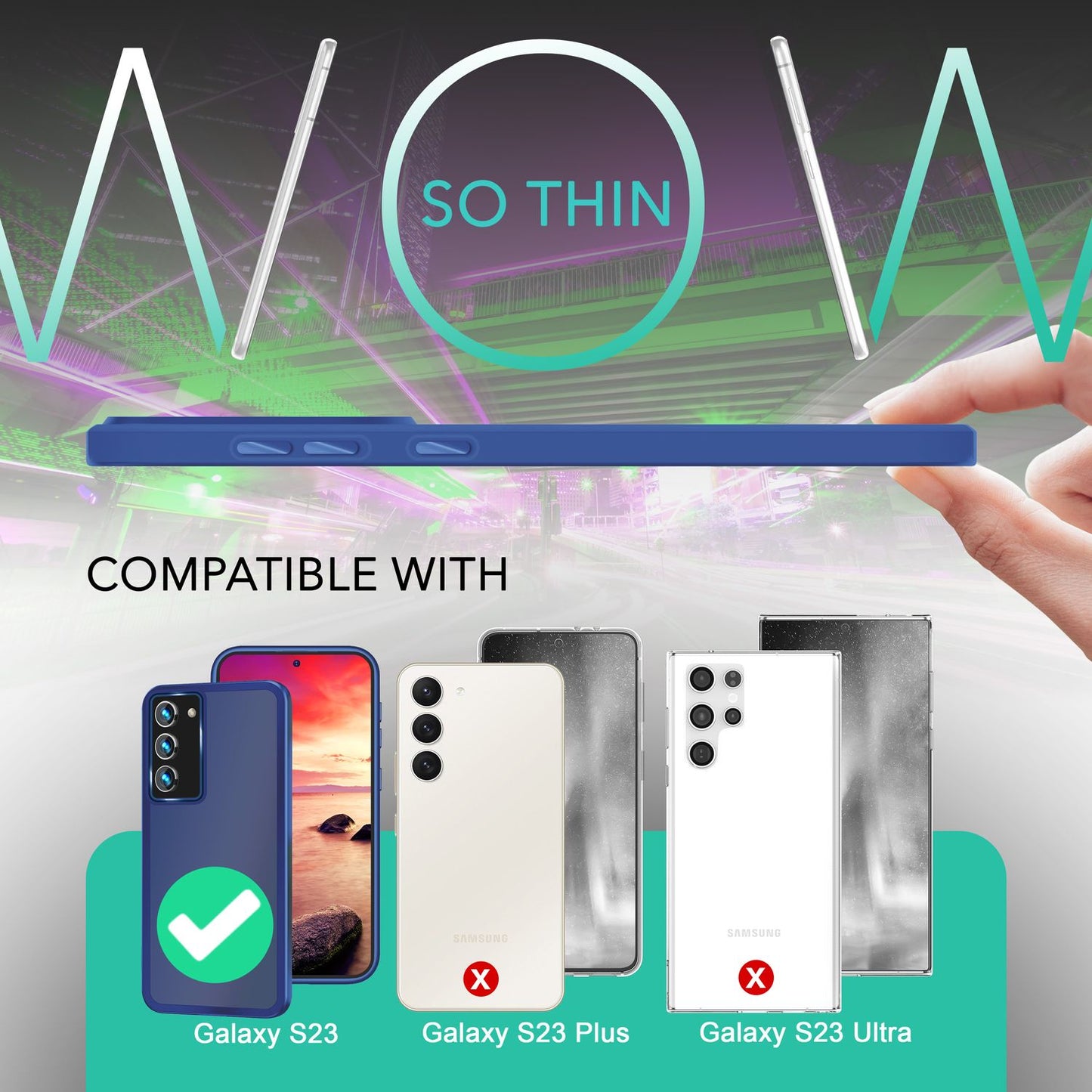 Hybrid Hülle Matt für Samsung Galaxy S23, 2x Display-/ Kameraschutz