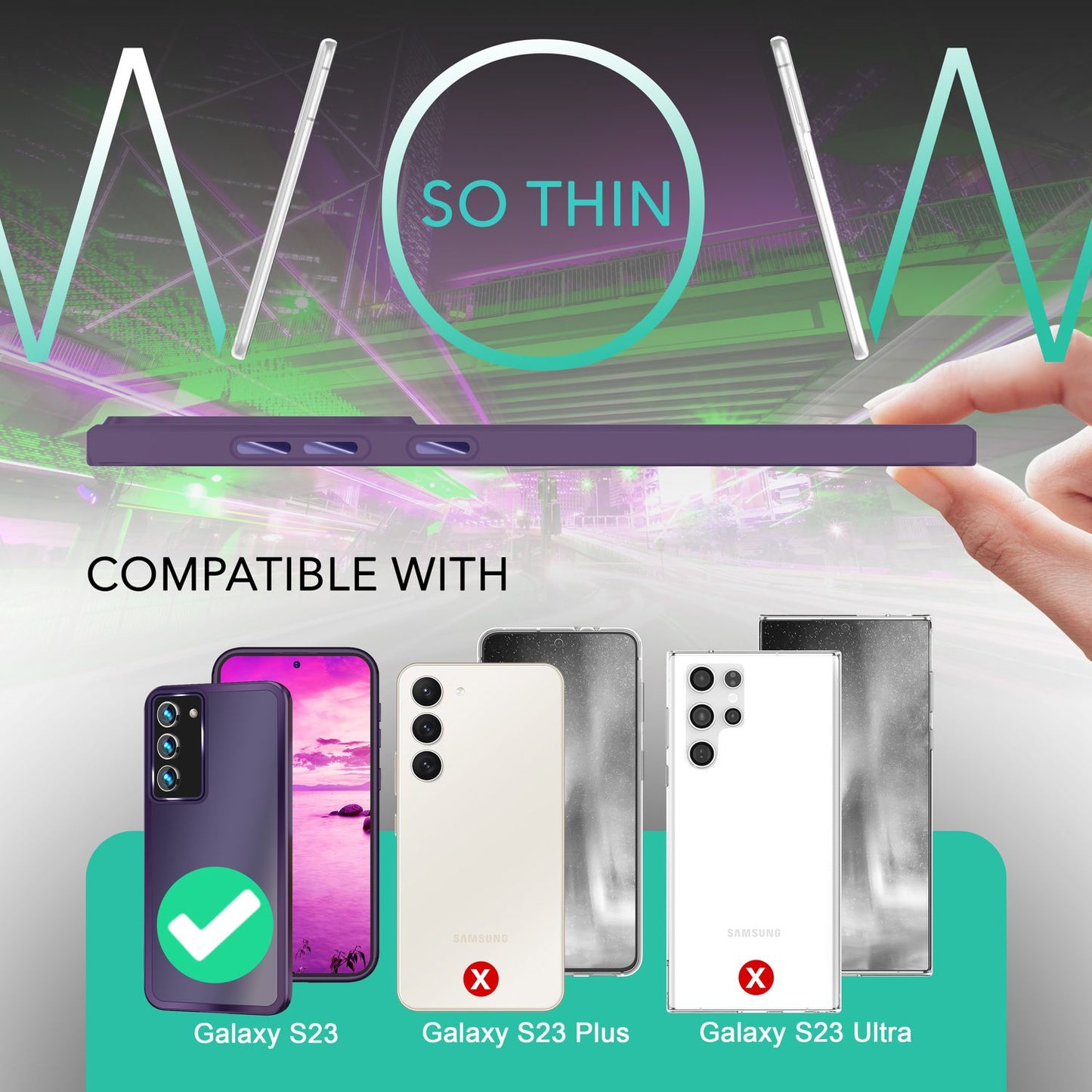 Hybrid Hülle Matt für Samsung Galaxy S23, 2x Display-/ Kameraschutz