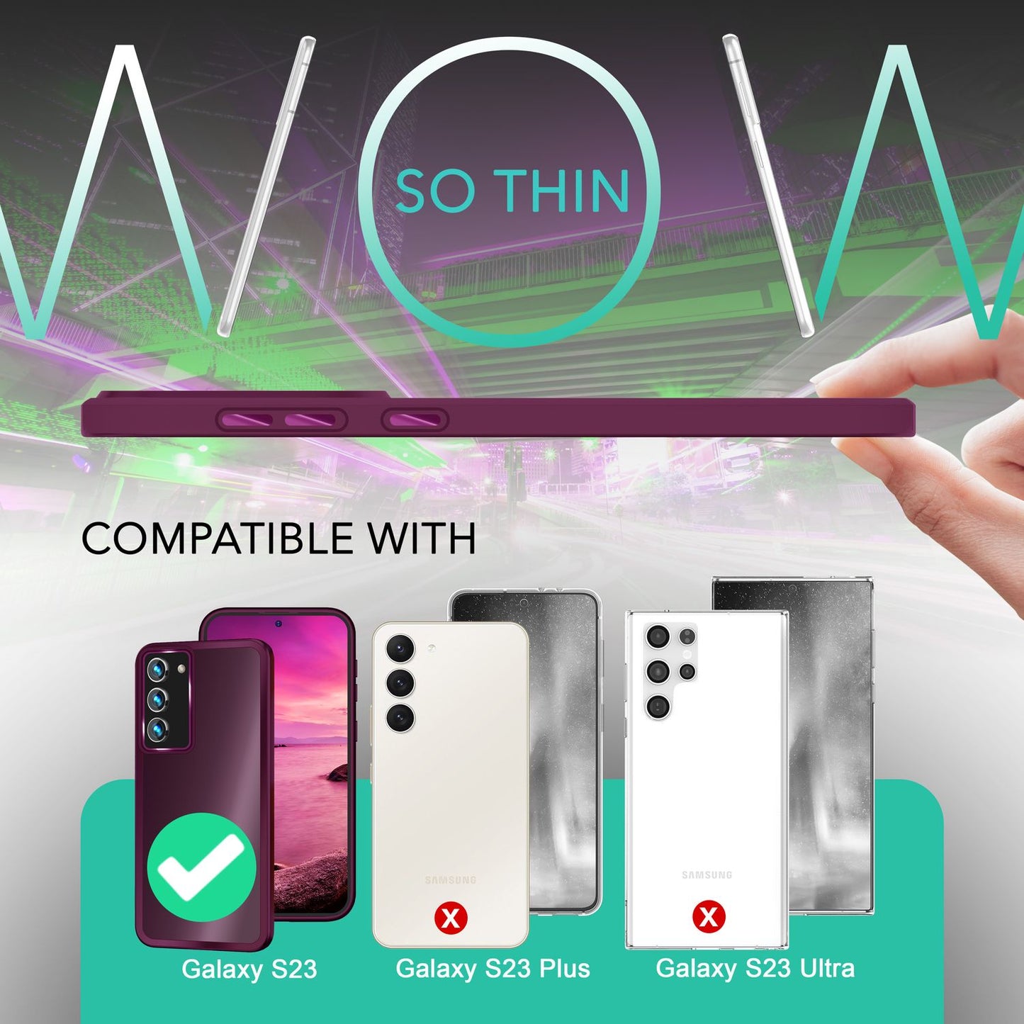 Hybrid Hülle Matt für Samsung Galaxy S23, 2x Display-/ Kameraschutz