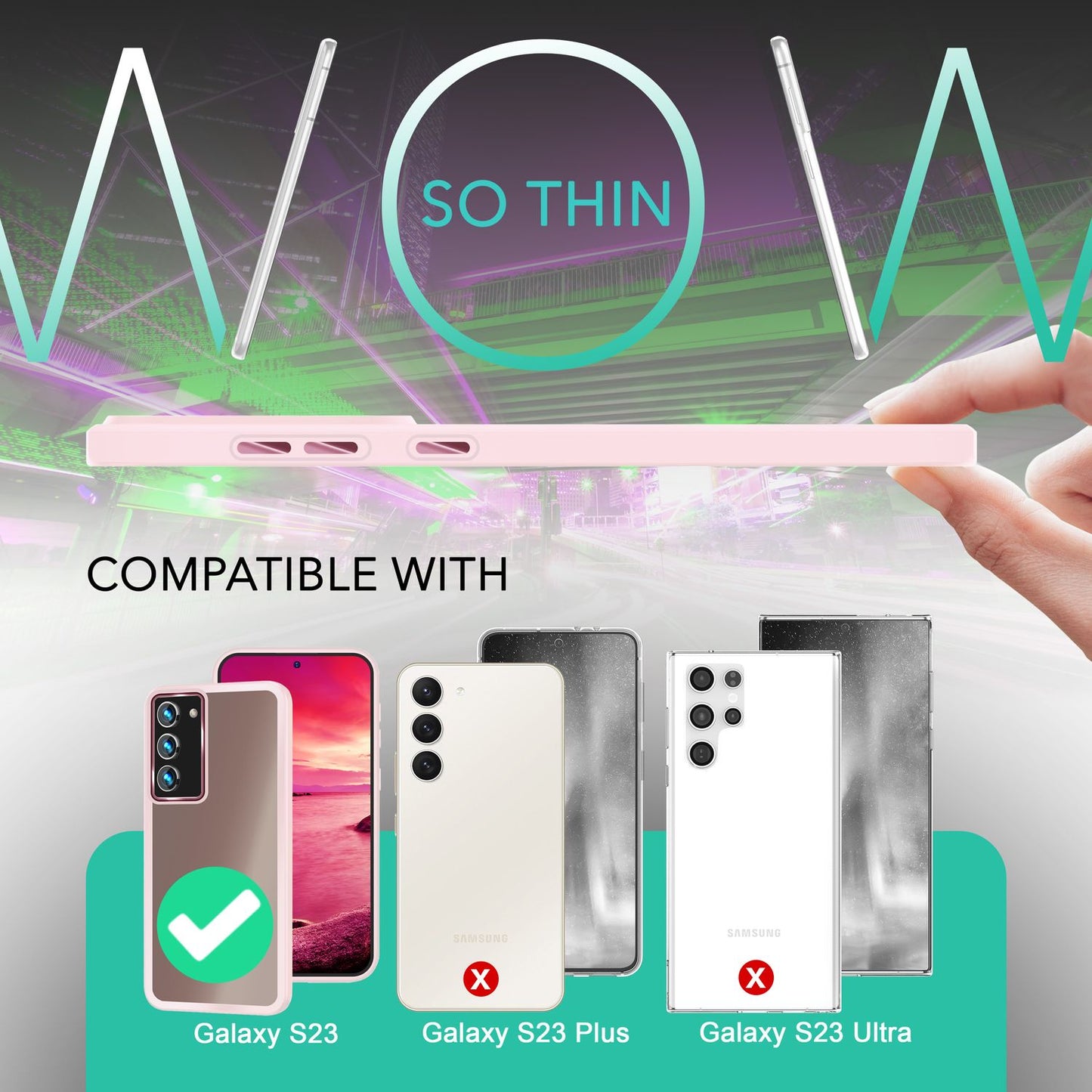 Hybrid Hülle Matt für Samsung Galaxy S23, 2x Display-/ Kameraschutz