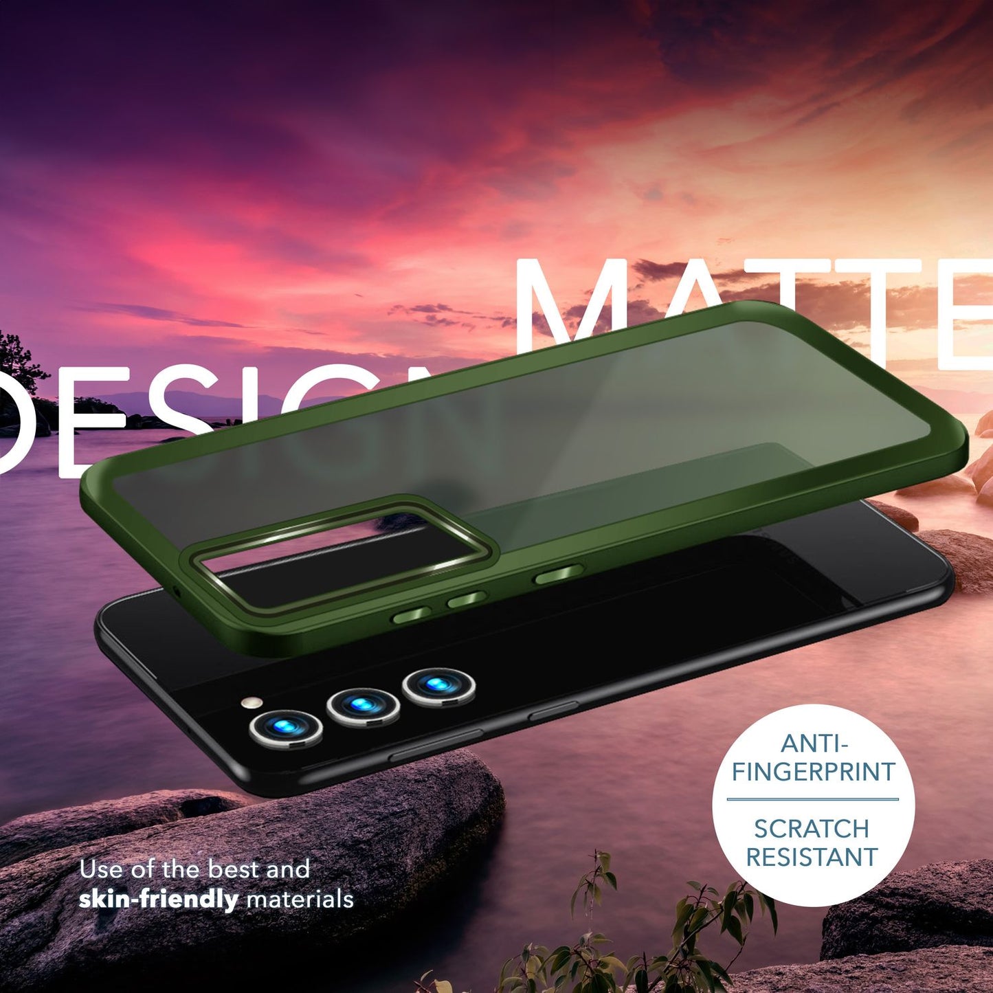 Hybrid Hülle für Samsung Galaxy S23 Plus, 2x Display- & Kameraschutz