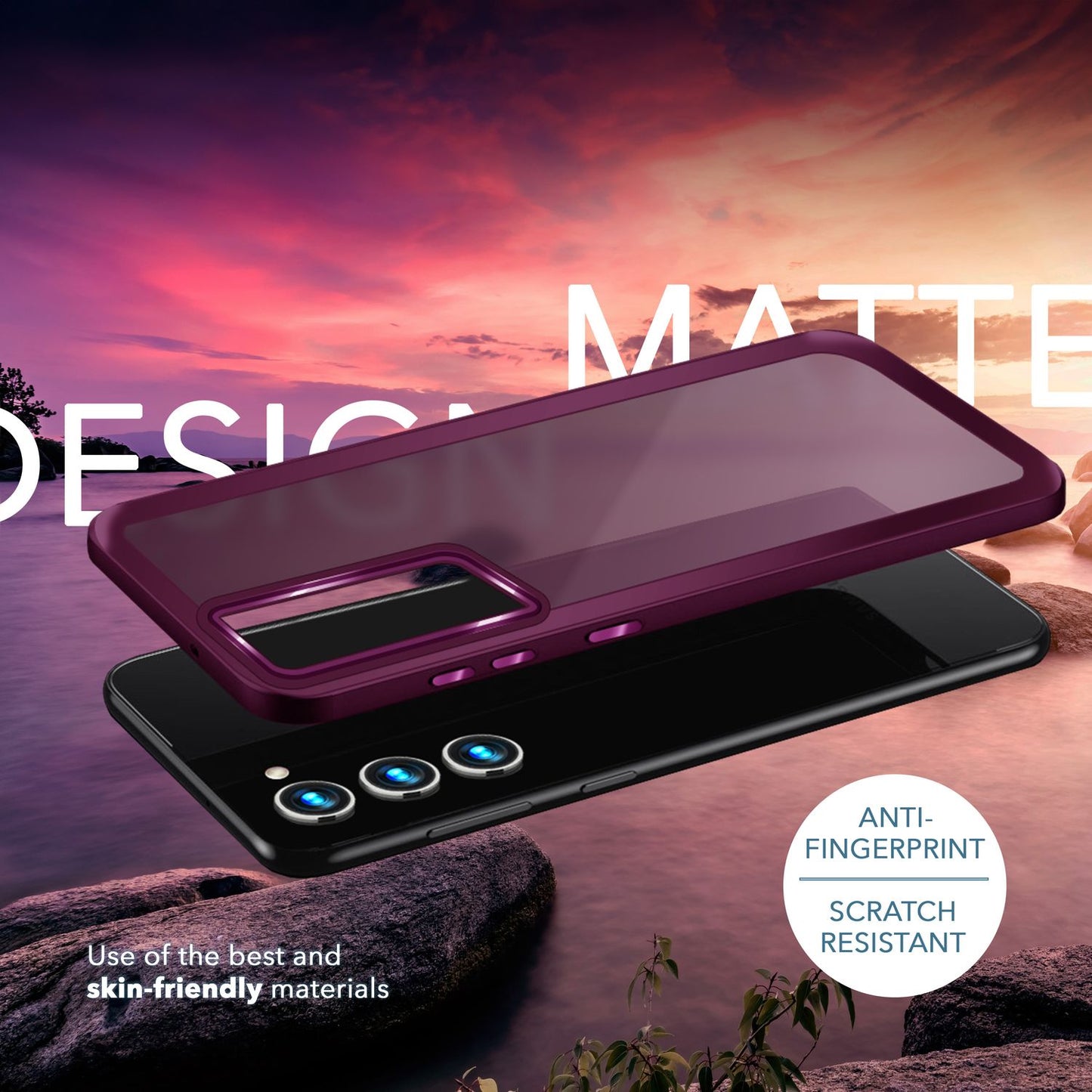 Hybrid Hülle für Samsung Galaxy S23 Plus, 2x Display- & Kameraschutz