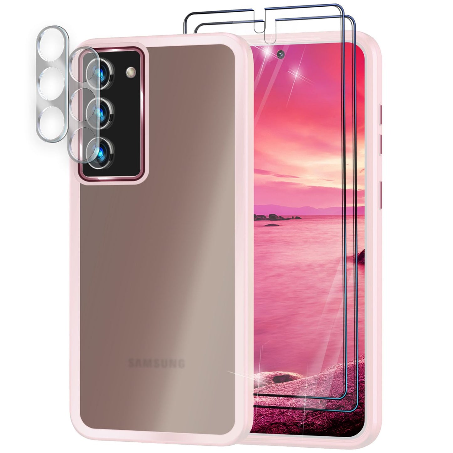 Hybrid Hülle für Samsung Galaxy S23 Plus, 2x Display- & Kameraschutz