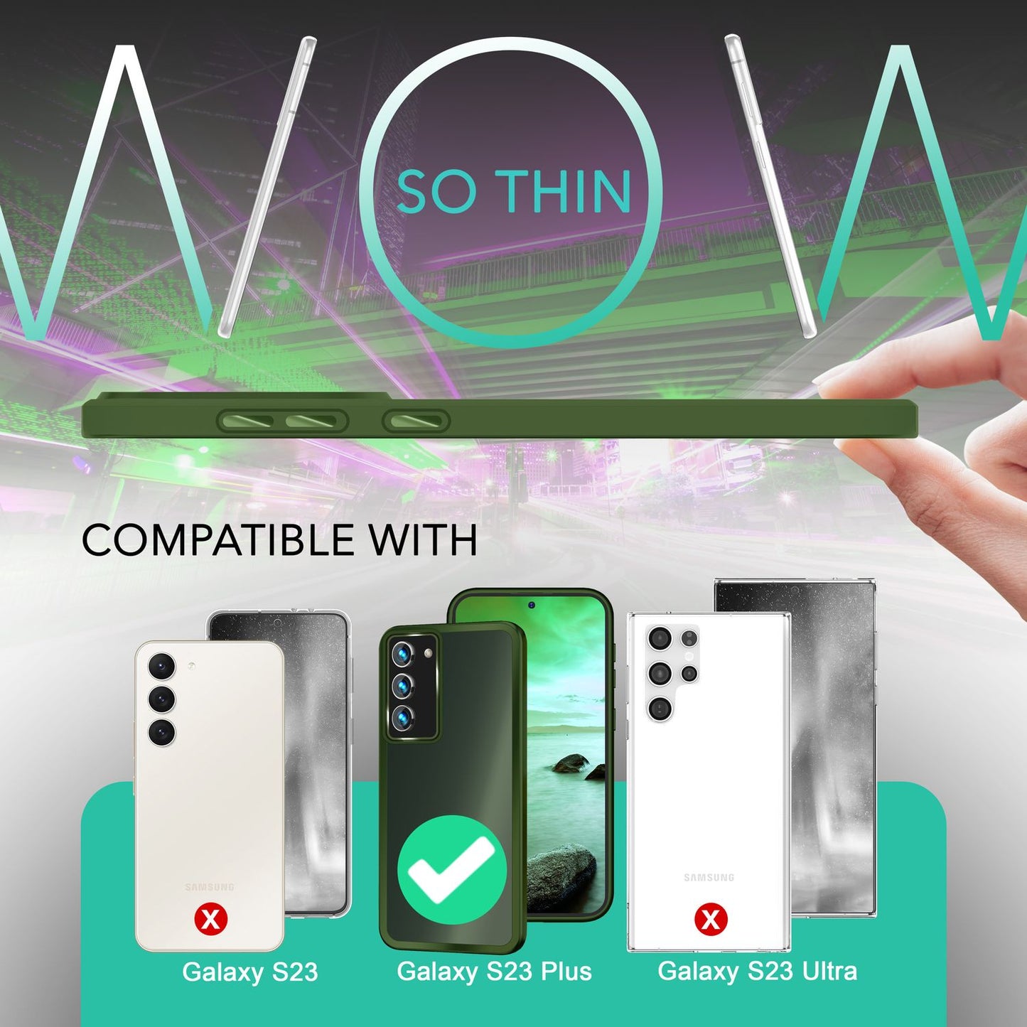 Hybrid Hülle für Samsung Galaxy S23 Plus, 2x Display- & Kameraschutz