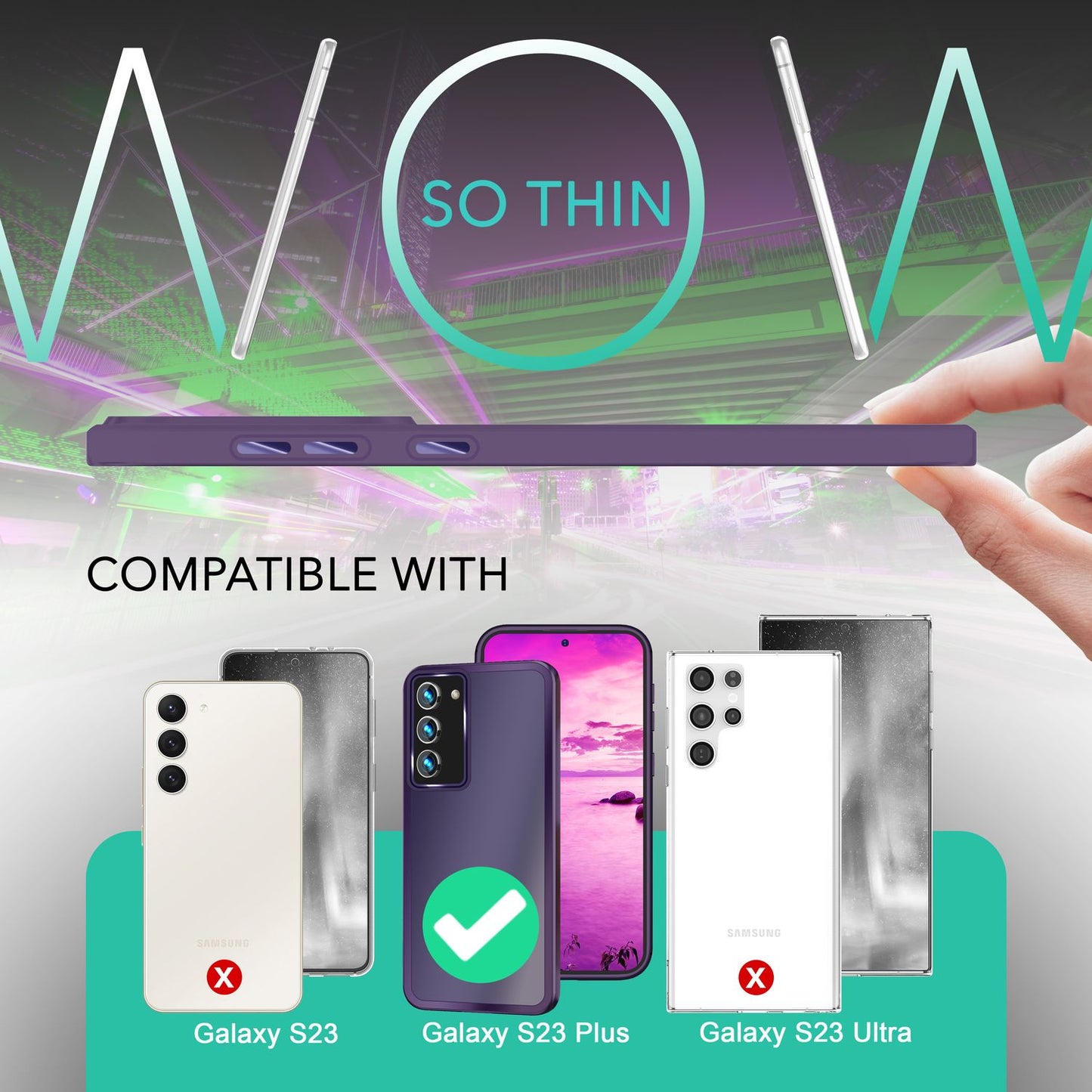 Hybrid Hülle für Samsung Galaxy S23 Plus, 2x Display- & Kameraschutz