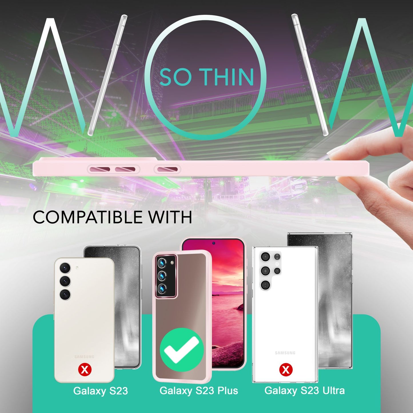 Hybrid Hülle für Samsung Galaxy S23 Plus, 2x Display- & Kameraschutz