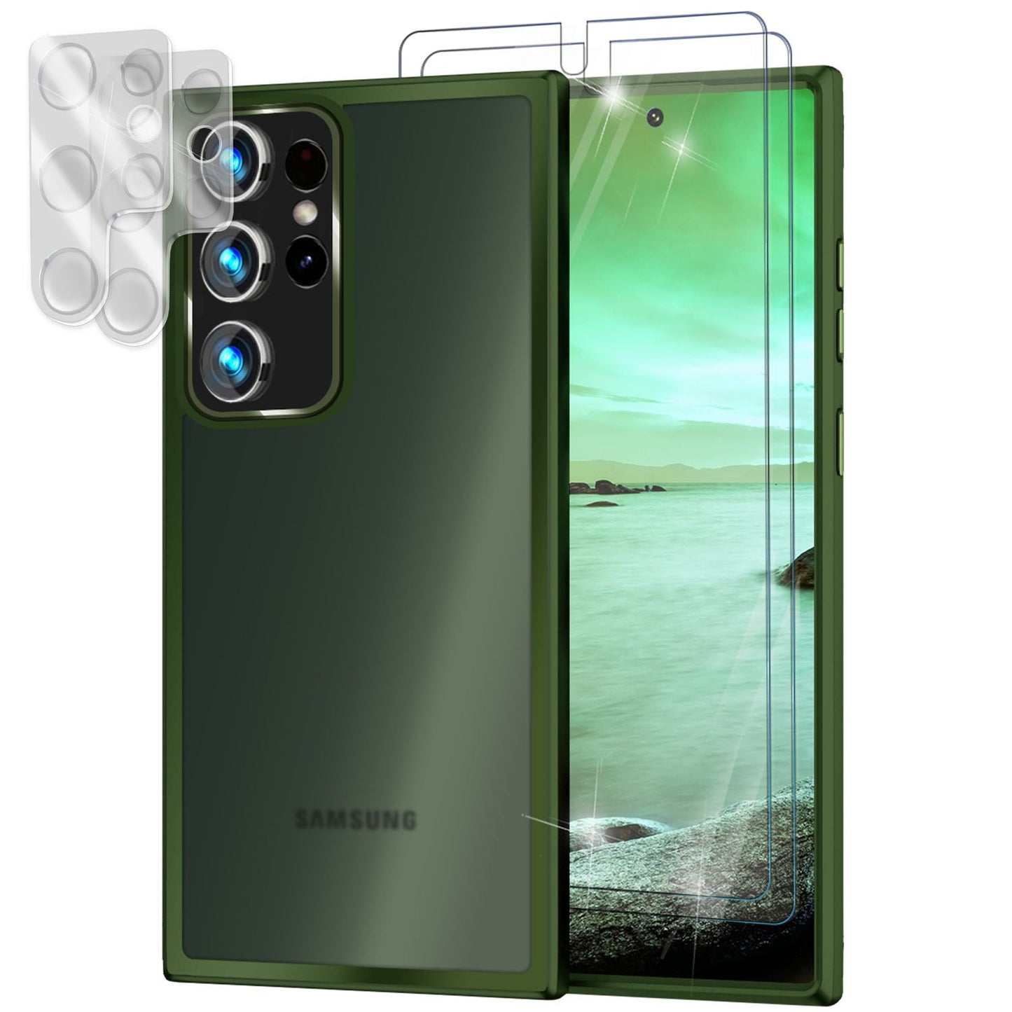 NALIA Fuzion Matt-Klar Case - 2x Display- Und Kameraschutz S23 Ultra