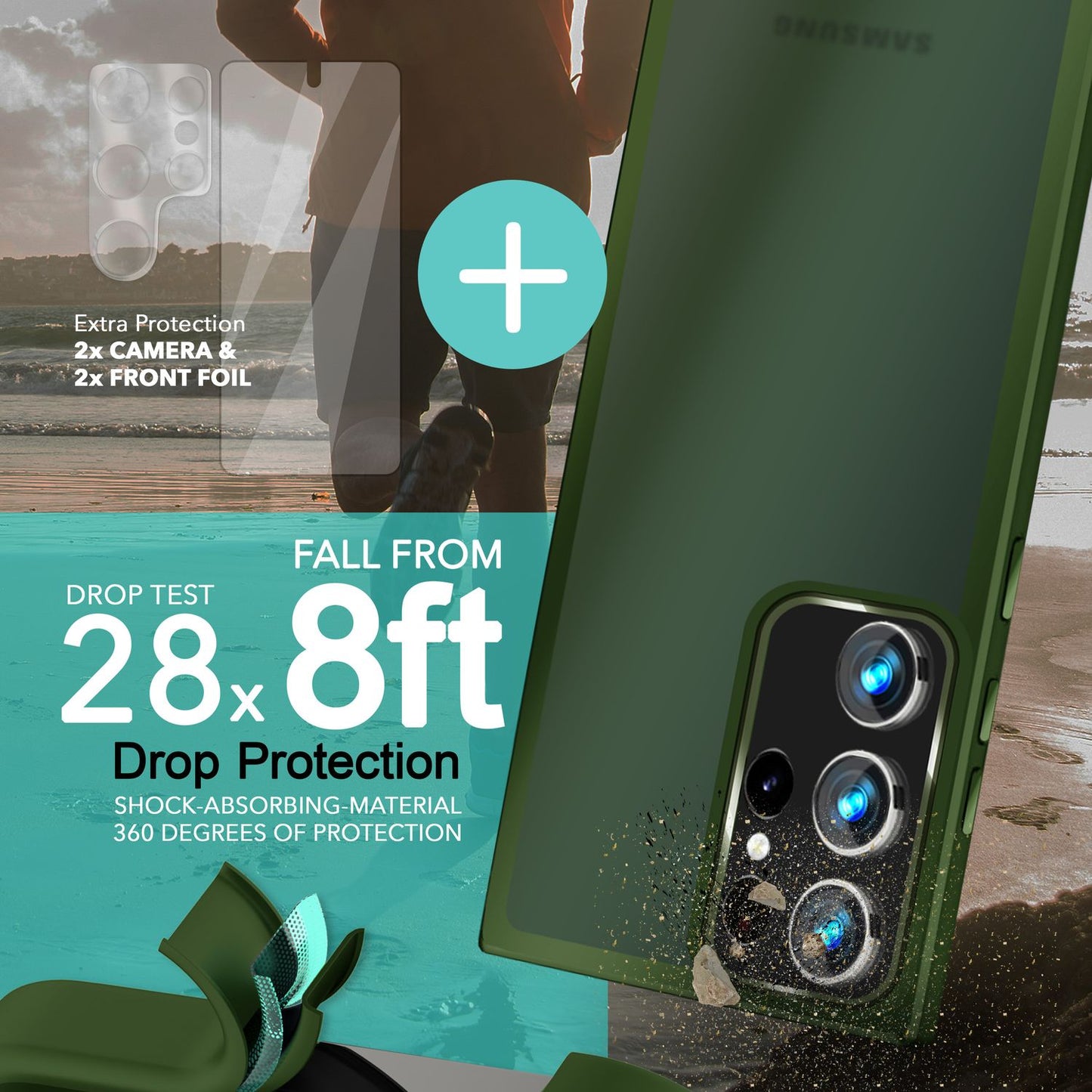 NALIA Fuzion Matt-Klar Case - 2x Display- Und Kameraschutz S23 Ultra