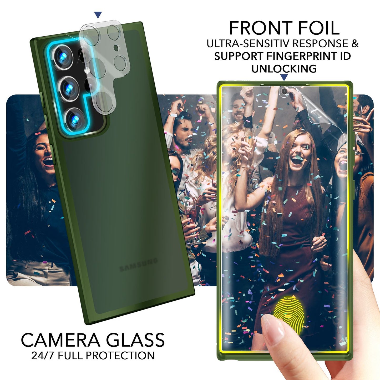 NALIA Fuzion Matt-Klar Case - 2x Display- Und Kameraschutz S23 Ultra