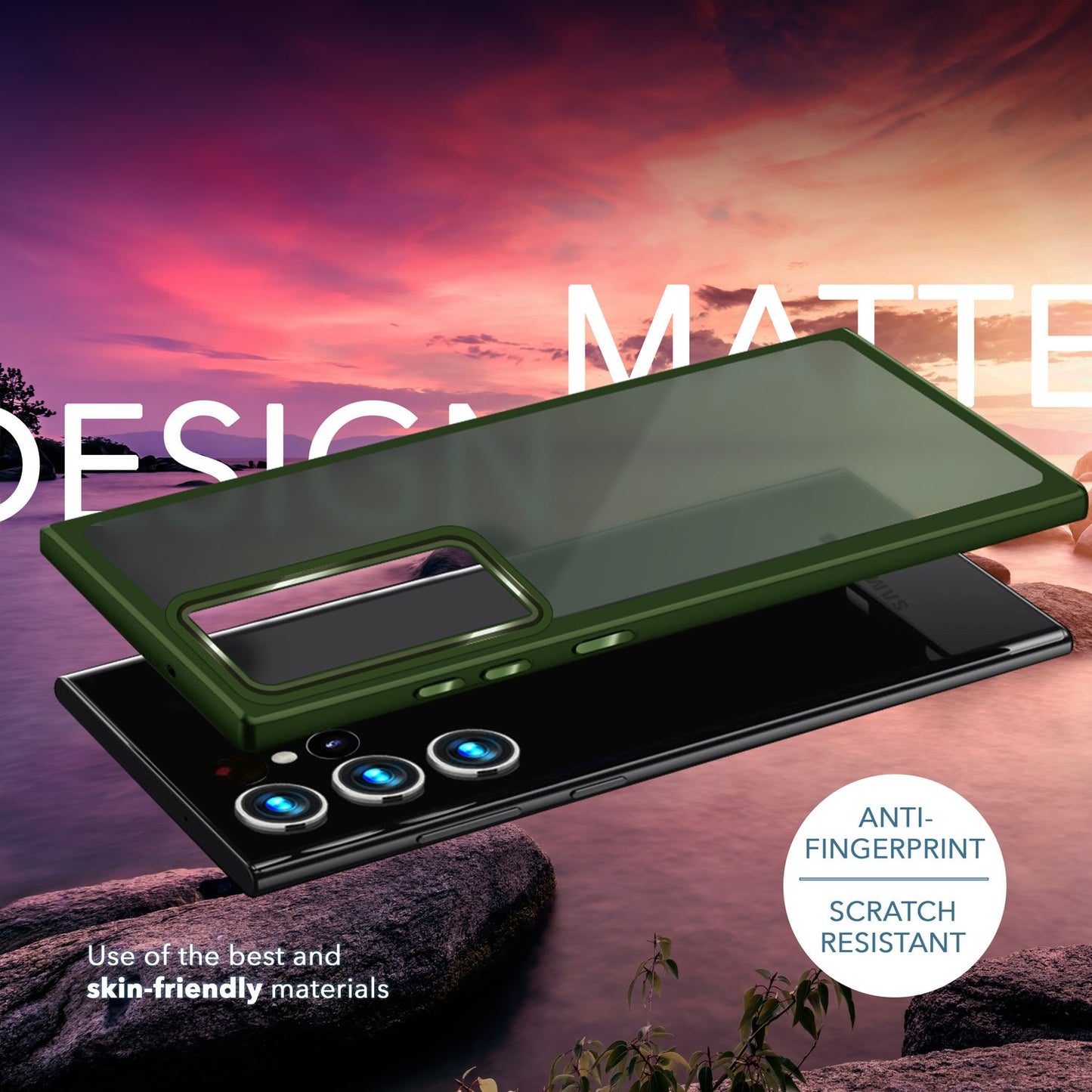 NALIA Fuzion Matt-Klar Case - 2x Display- Und Kameraschutz S23 Ultra