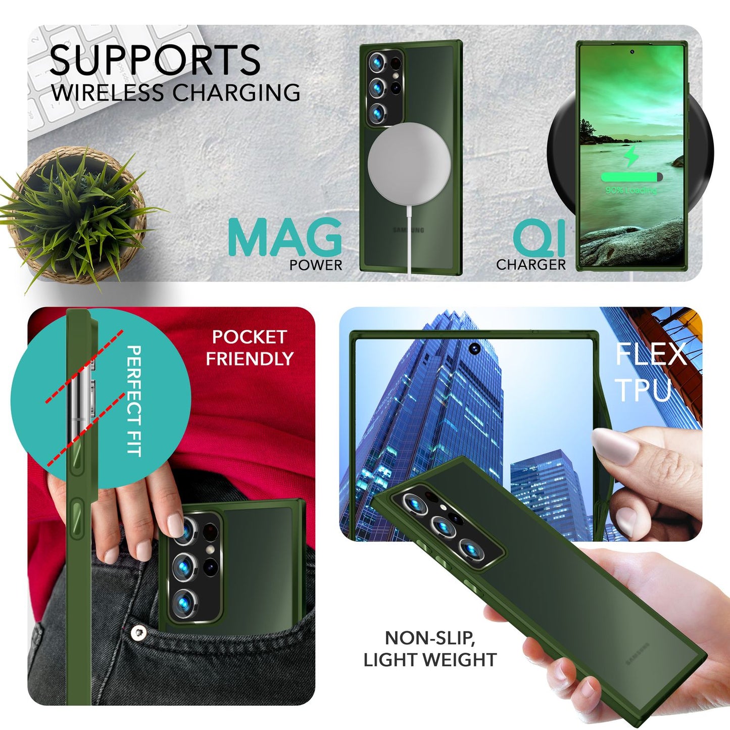 NALIA Fuzion Matt-Klar Case - 2x Display- Und Kameraschutz S23 Ultra