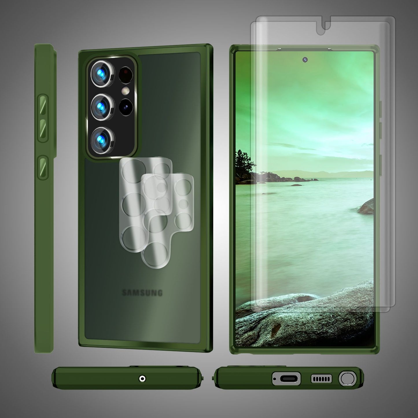 NALIA Fuzion Matt-Klar Case - 2x Display- Und Kameraschutz S23 Ultra