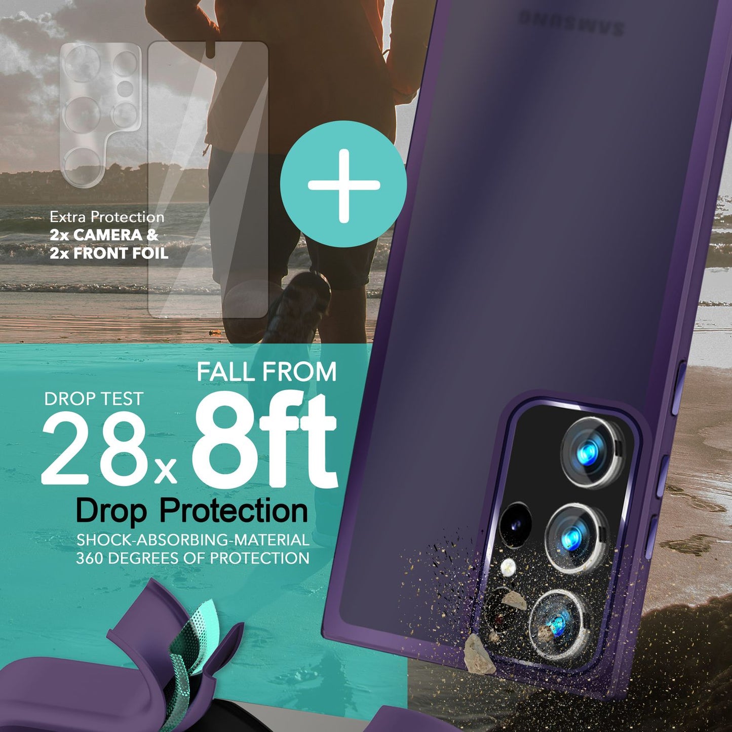 NALIA Fuzion Matt-Klar Case - 2x Display- Und Kameraschutz S23 Ultra