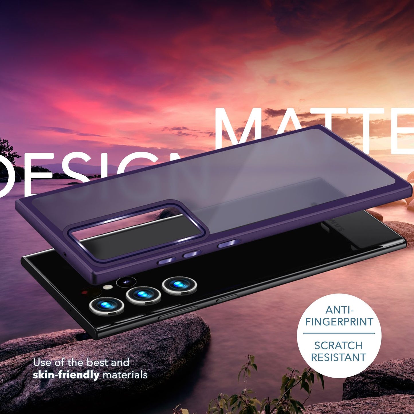 NALIA Fuzion Matt-Klar Case - 2x Display- Und Kameraschutz S23 Ultra