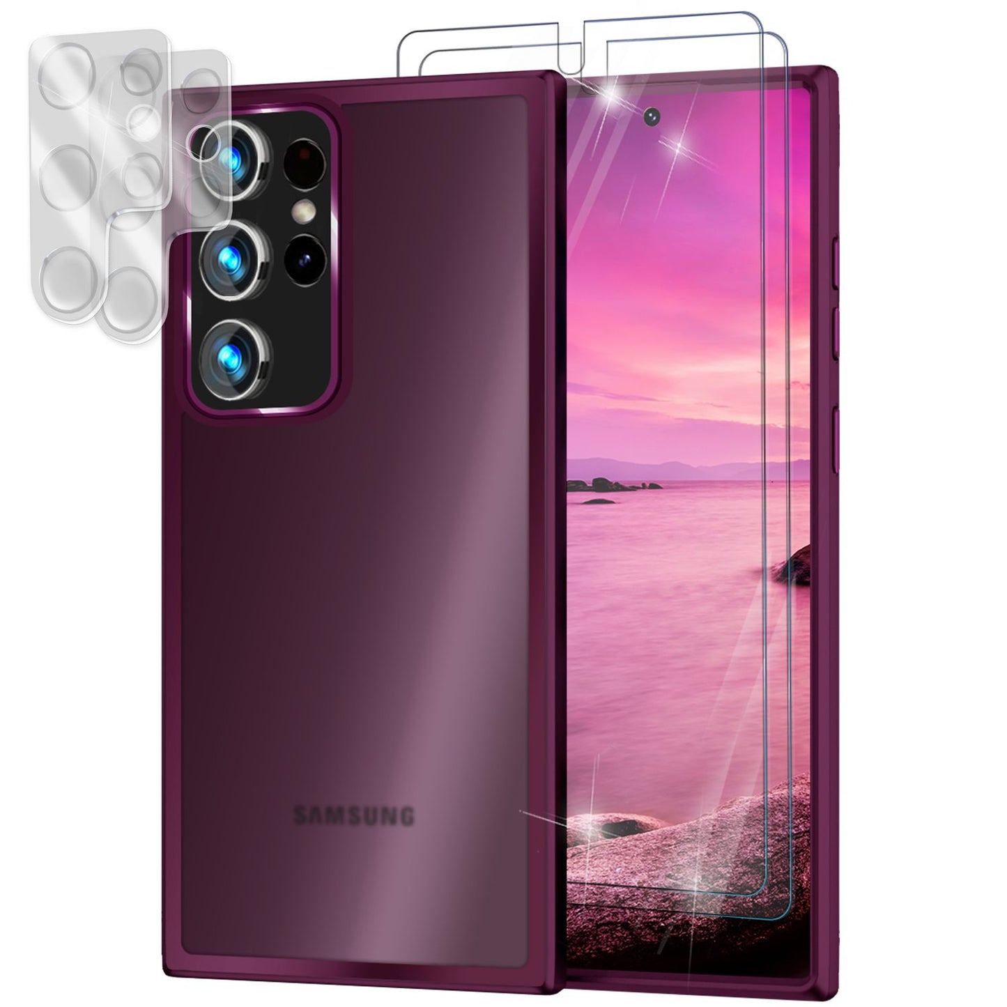 NALIA Fuzion Matt-Klar Case - 2x Display- Und Kameraschutz S23 Ultra