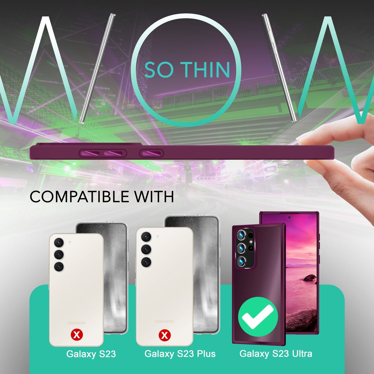 NALIA Fuzion Matt-Klar Case - 2x Display- Und Kameraschutz S23 Ultra