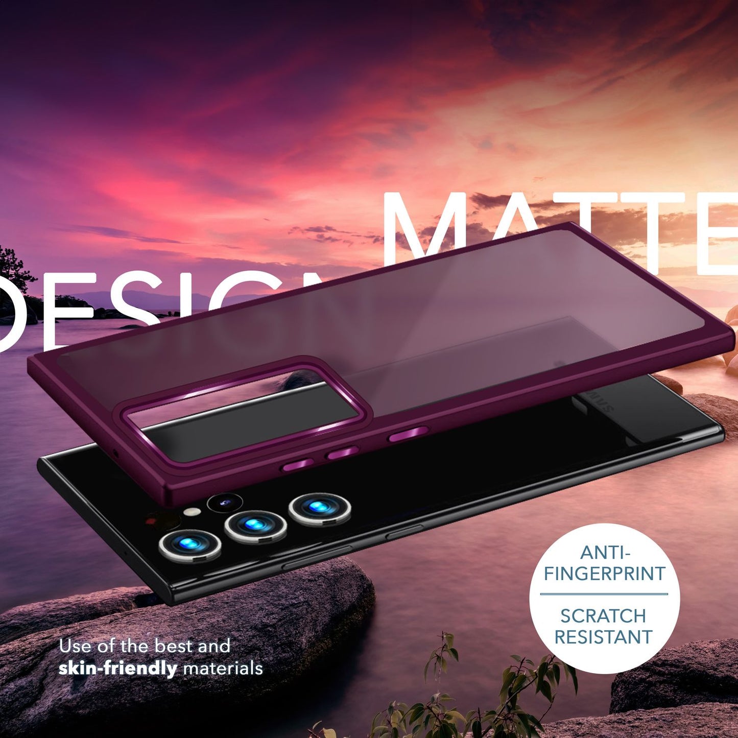 NALIA Fuzion Matt-Klar Case - 2x Display- Und Kameraschutz S23 Ultra