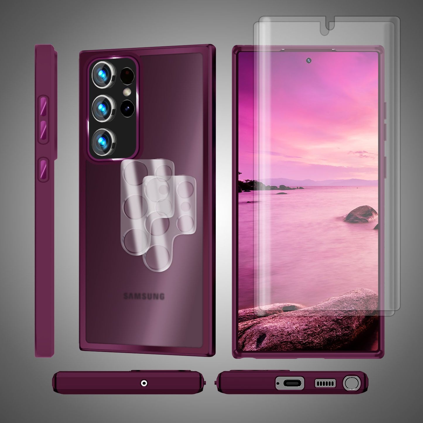 NALIA Fuzion Matt-Klar Case - 2x Display- Und Kameraschutz S23 Ultra