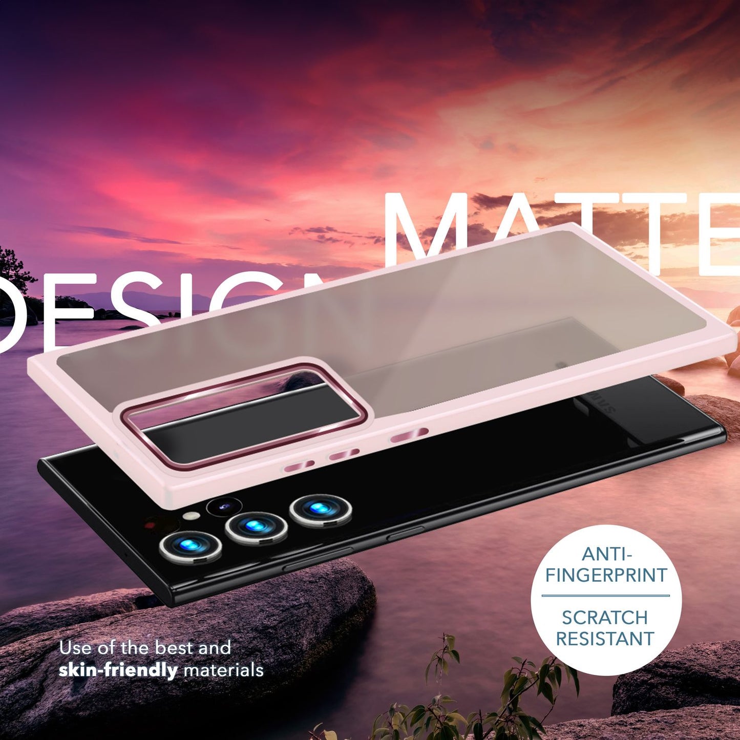 NALIA Fuzion Matt-Klar Case - 2x Display- Und Kameraschutz S23 Ultra
