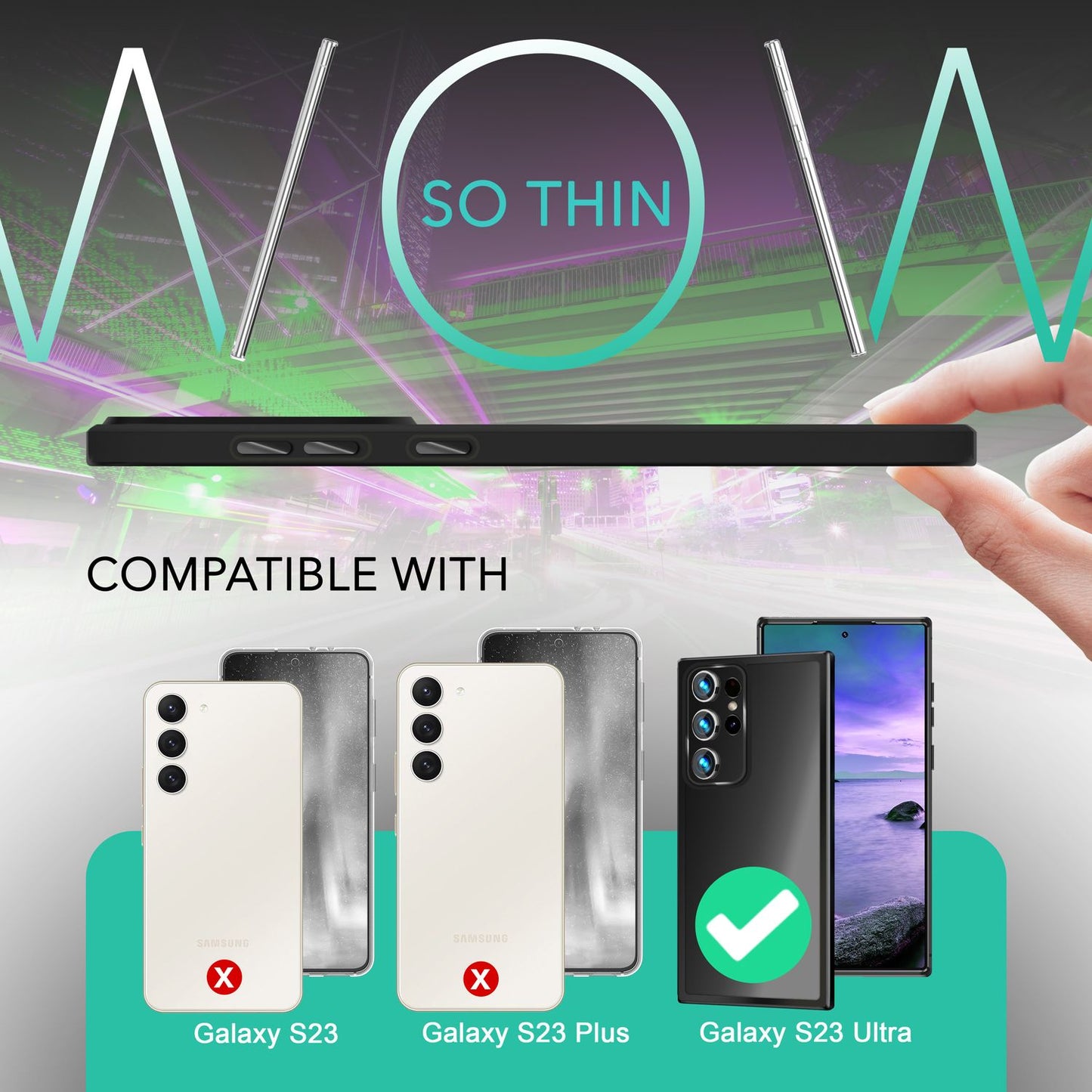 NALIA Fuzion Matt-Klar Case - 2x Display- Und Kameraschutz S23 Ultra