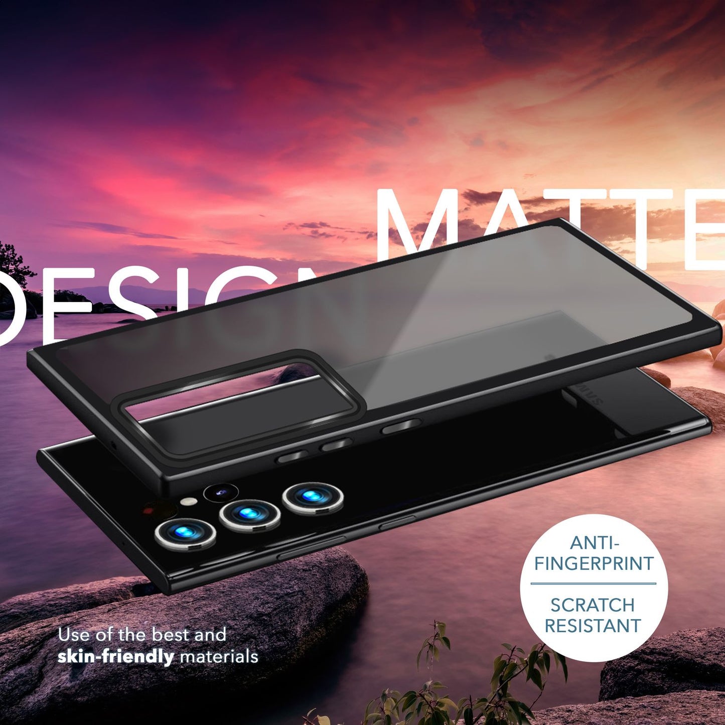 NALIA Fuzion Matt-Klar Case - 2x Display- Und Kameraschutz S23 Ultra