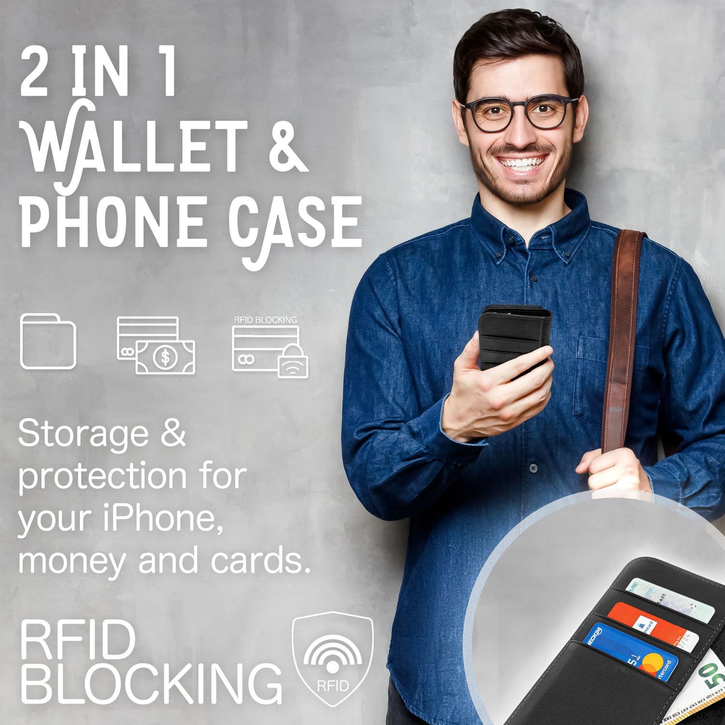 Flip-Case für Samsung Galaxy S23 Plus Echt Leder Handy Hülle 360 Grad Etui RFID