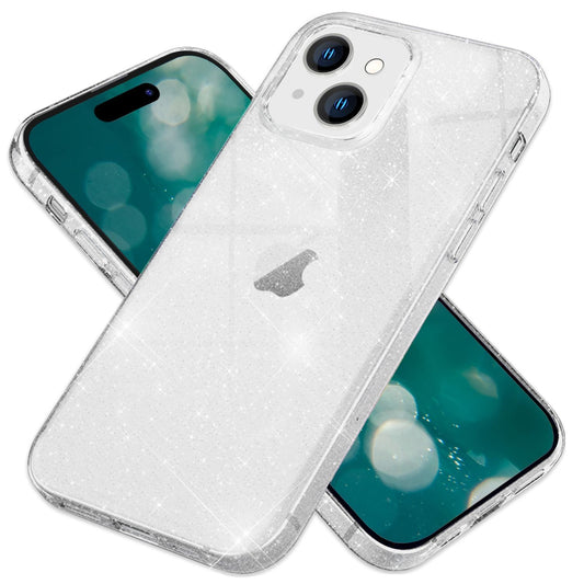 Husa NALIA Dazzlin Glitter - Silicon TPU Transparent, Potrivită pentru iPhone 15 6.1 Inch, Sclipici Strălucitor