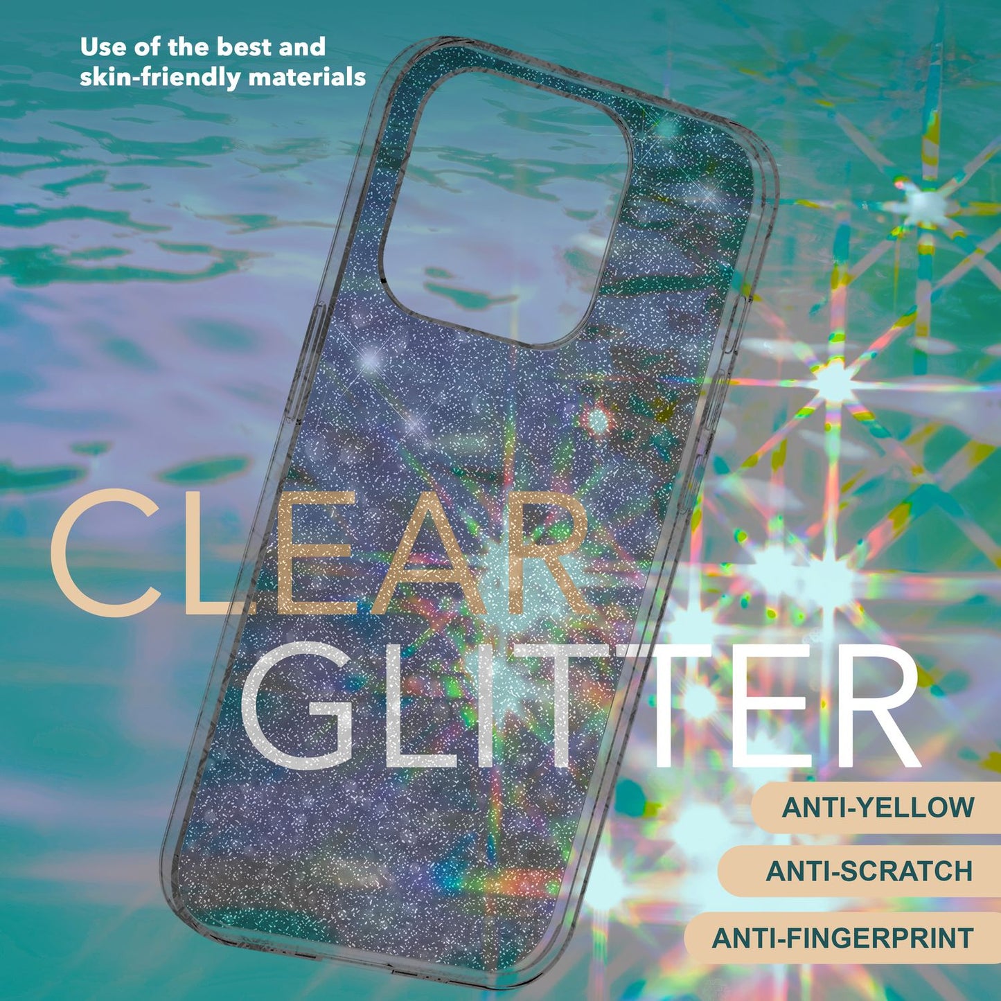 Husa NALIA Dazzlin Glitter - Silicon TPU Transparent, Potrivită pentru iPhone 15 6.1 Inch, Sclipici Strălucitor