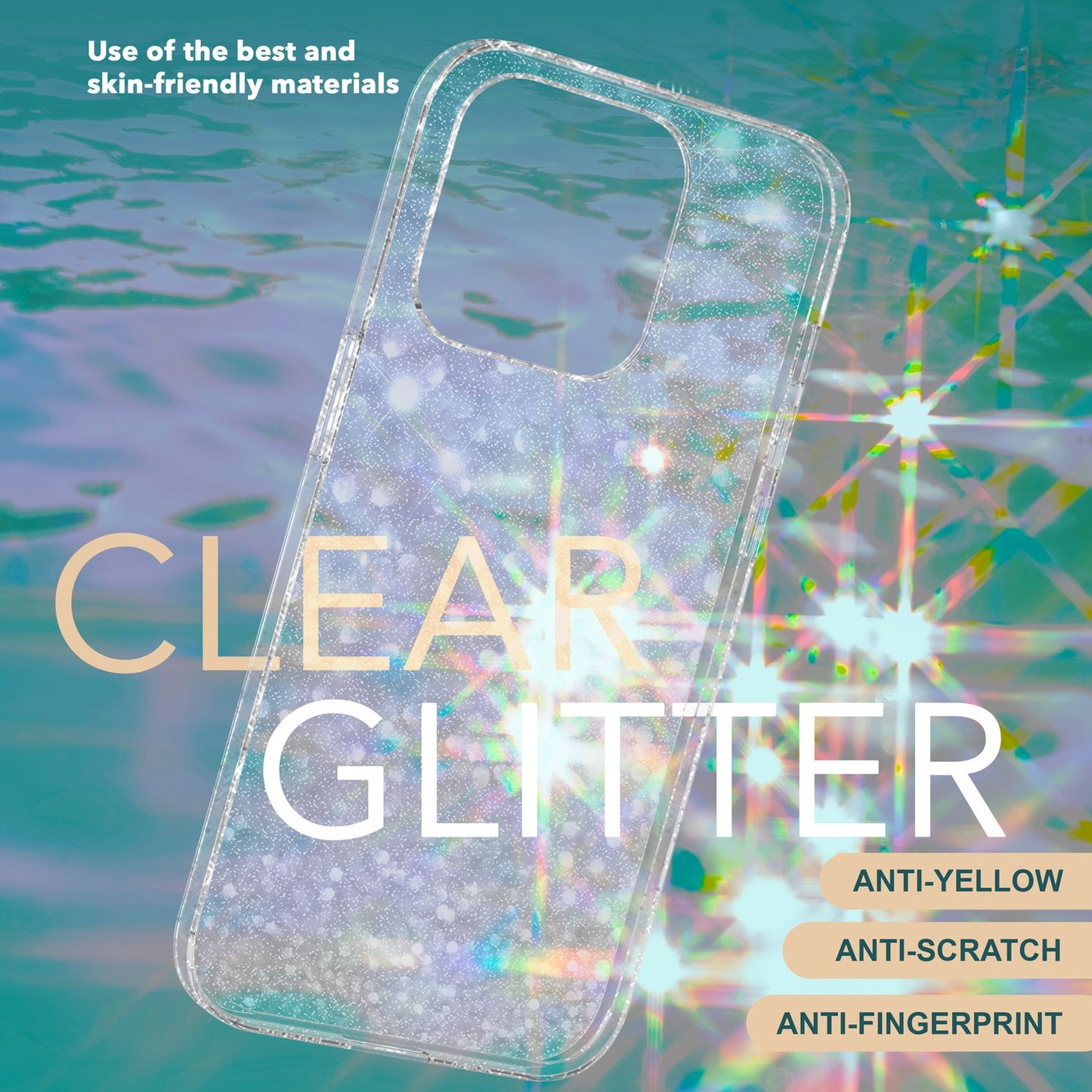Husa NALIA Dazzlin Glitter - Silicon TPU Transparent, Potrivită pentru iPhone 15 6.1 Inch, Sclipici Strălucitor