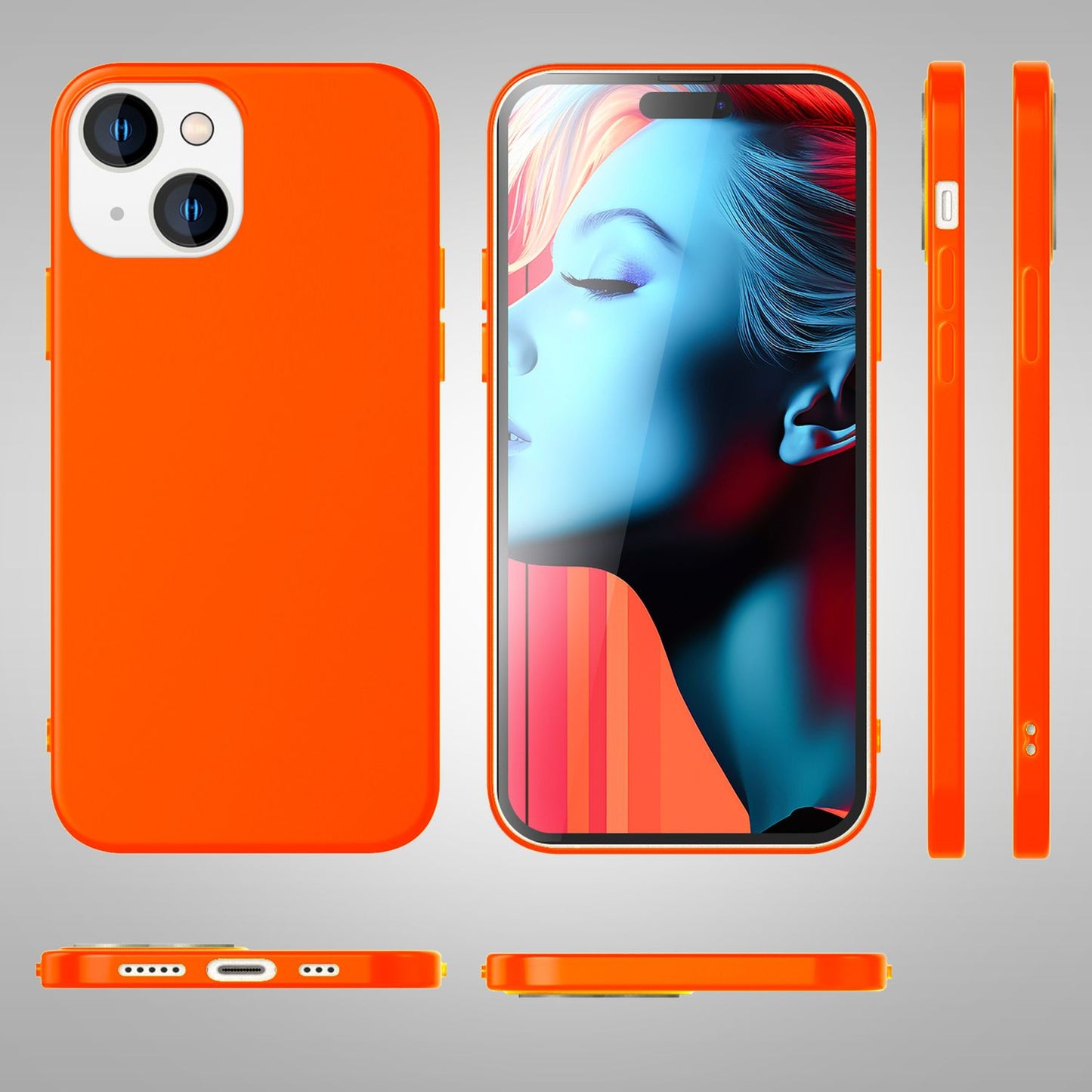 NALIA Neon Case - Neonfarben Silikon TPU Schutzhülle - Passform Iphone 15 Plus, Material TPU Silikon, Dünn