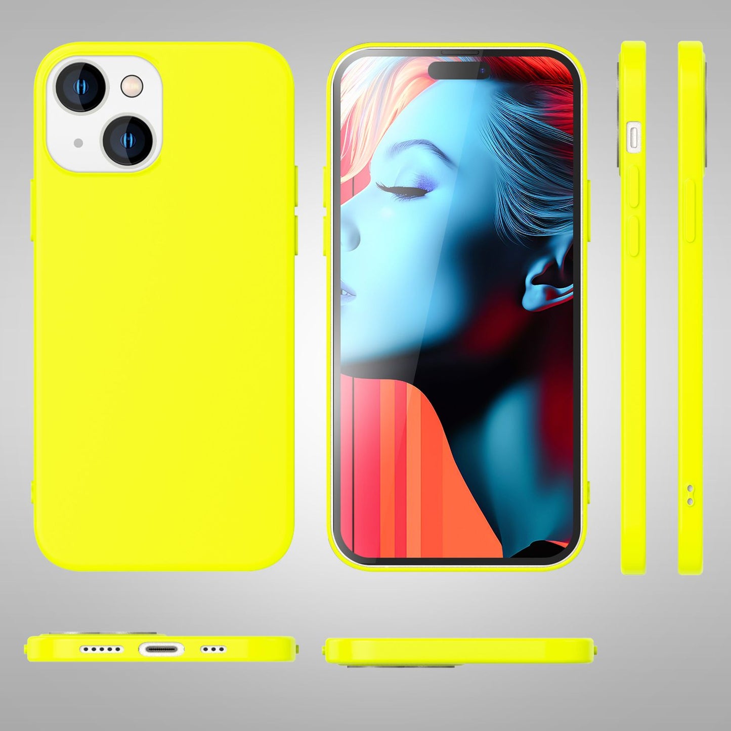 NALIA Neon Case - Neonfarben Silikon TPU Schutzhülle - Passform Iphone 15 Plus, Material TPU Silikon, Dünn