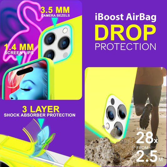 Hülle Neon für iPhone 15 Pro Max Silikon Schutzhülle Bunt Case Handyhülle Cover