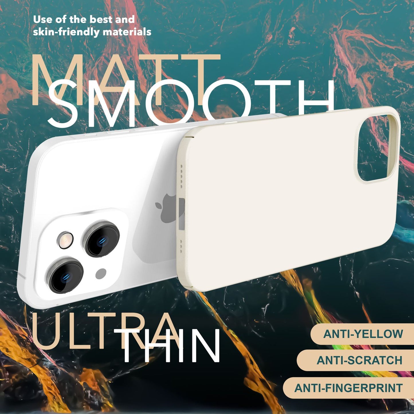 Dünne 0,5mm Hülle für iPhone 15 Hard Case Matt Ultra Slim Handyhülle Schutzhülle