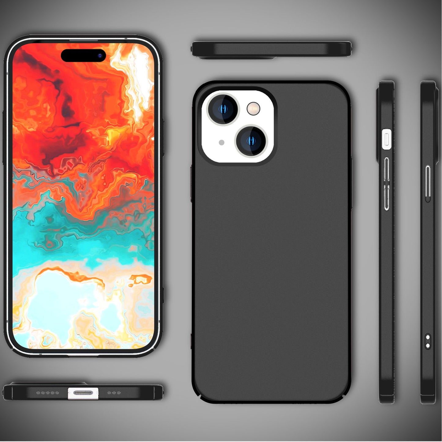 Dünne 0,5mm Hülle für iPhone 15 Hard Case Matt Ultra Slim Handyhülle Schutzhülle