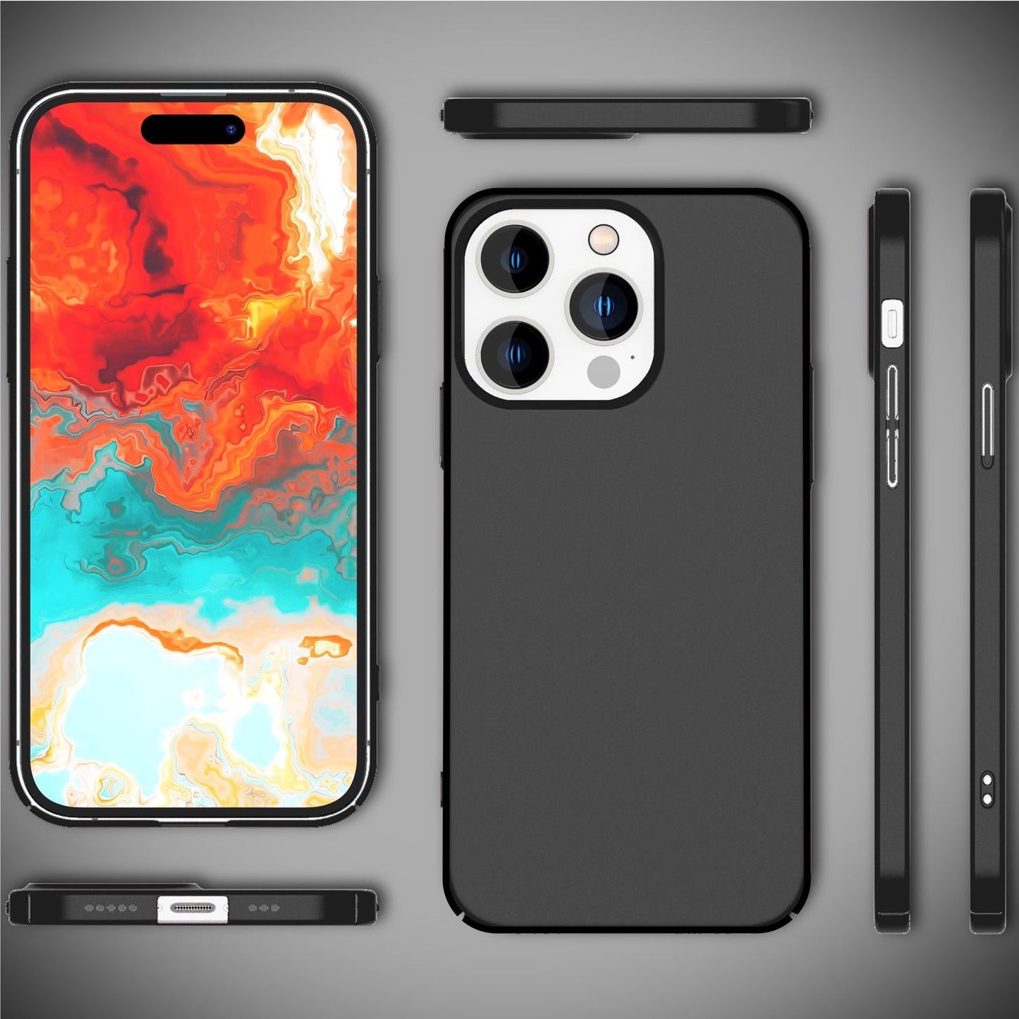 NALIA Berlin Carcasă subțire de 0,5 mm, ultra subțire - grosime de 0,5 mm, compatibilă cu iPhone 15 Pro, carcasă de protecție ultra-ușoară