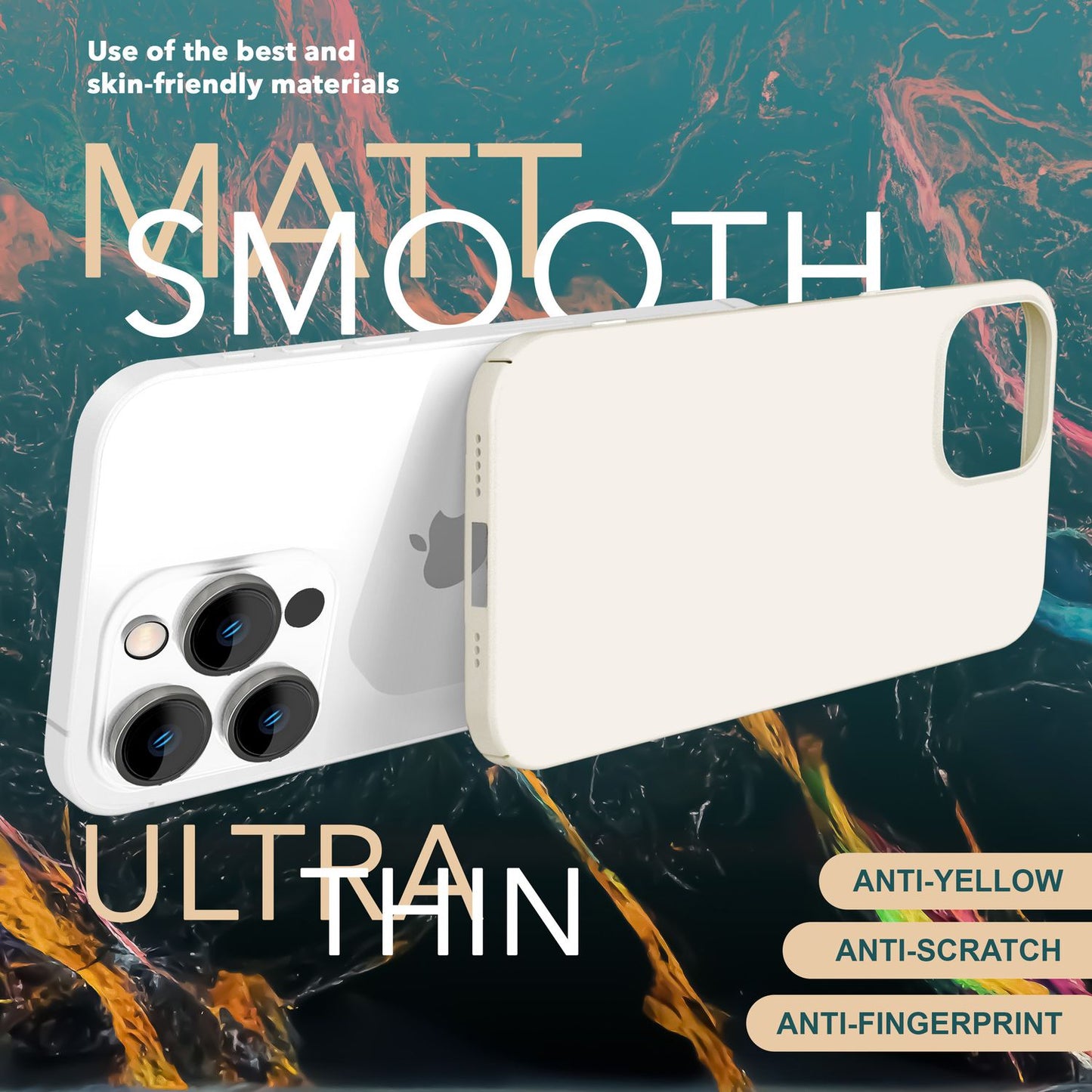 Dünne 0,5mm Hülle für iPhone 15 Pro Max Hard Case Ultra Slim Schutz Handyhülle