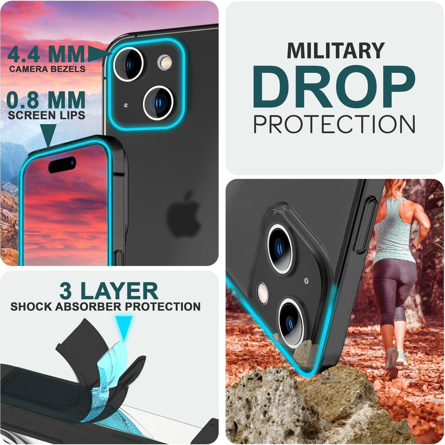 Carcasă ultra subțire de 0,3 mm pentru iPhone 15, carcasă mată, subțire, rigidă, de protecție