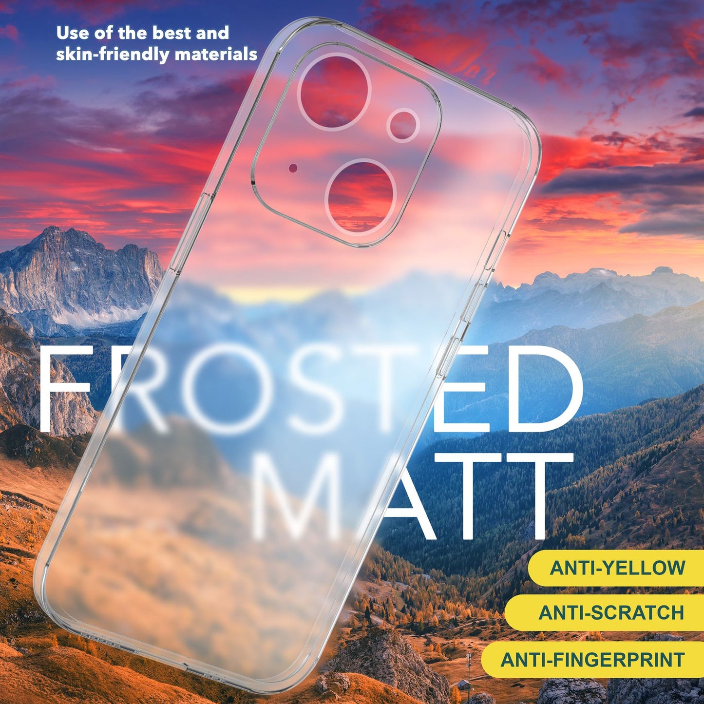 Carcasă ultra subțire de 0,3 mm pentru iPhone 15, carcasă mată, subțire, rigidă, de protecție