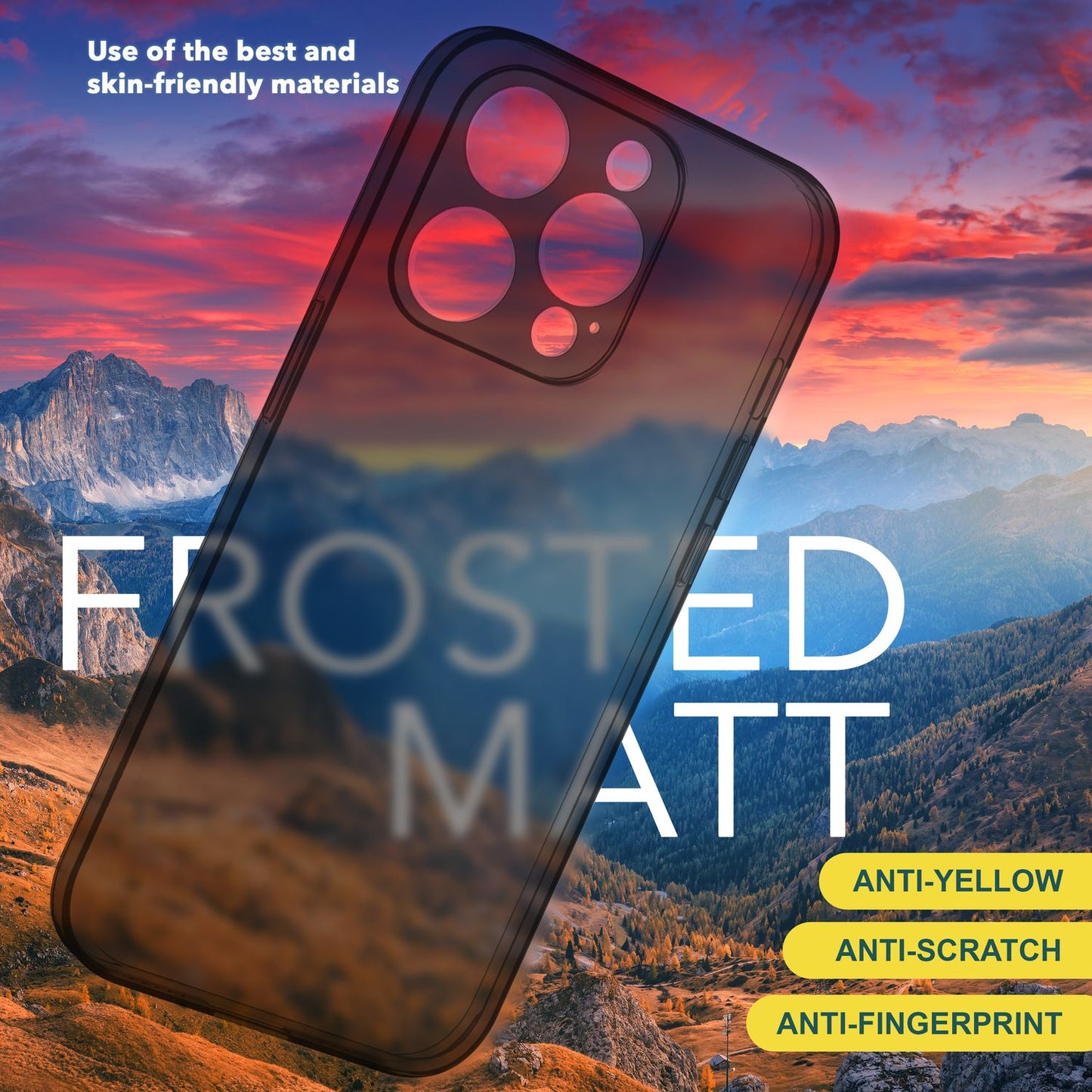 Carcasă ultra subțire de 0,3 mm pentru iPhone 15 Pro Max, mată, subțire, carcasă de protecție pentru telefon