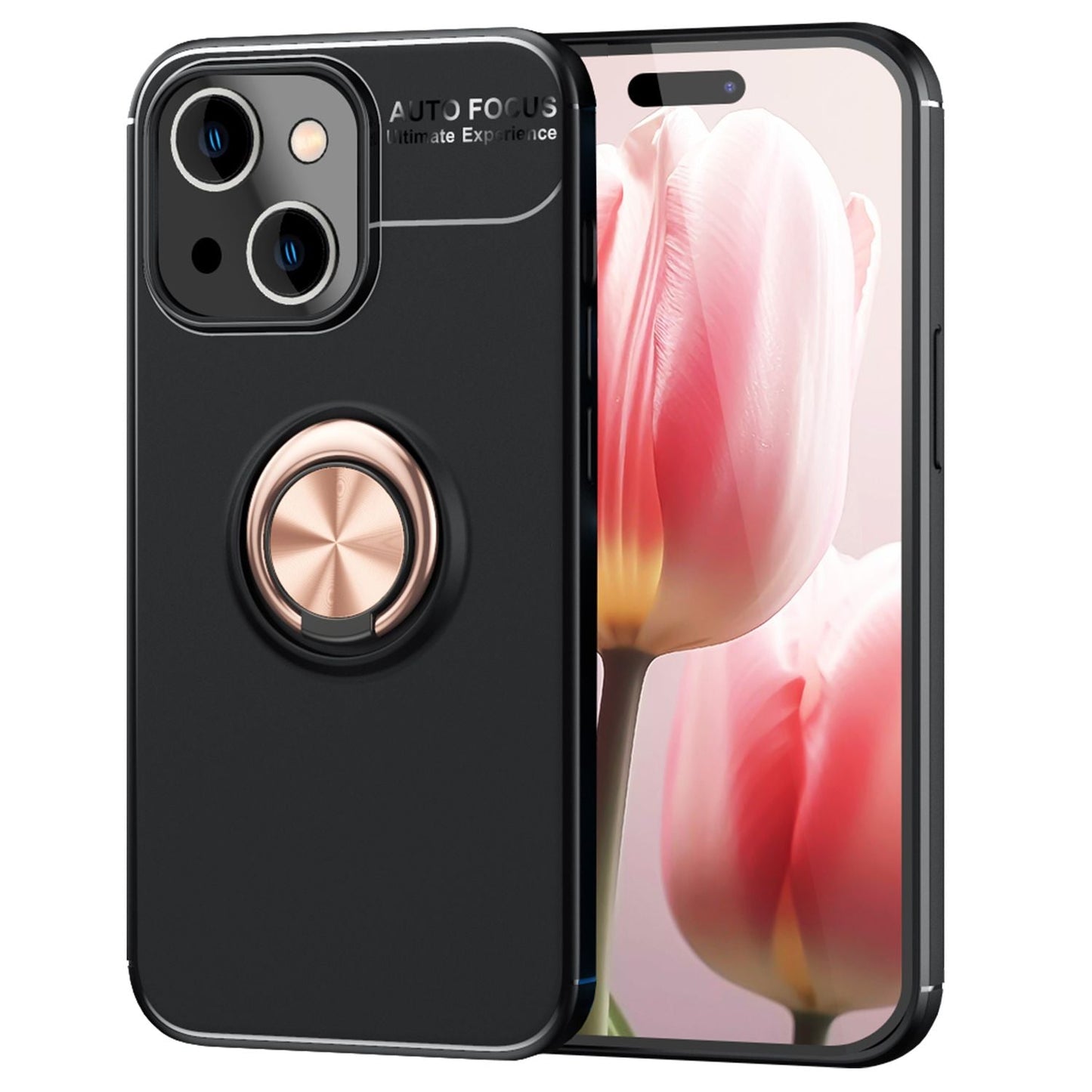 Hülle mit Ring für iPhone 15 Silikon Handyhülle Matt Case Schutz Cover Ringhülle