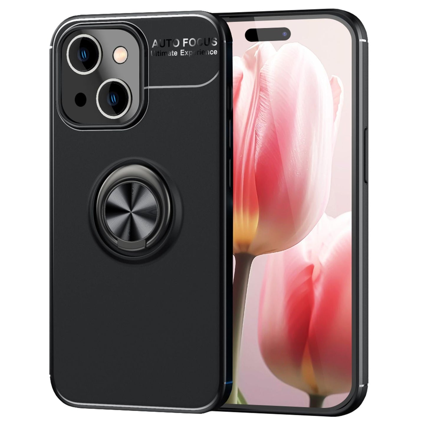 Hülle mit Ring für iPhone 15 Silikon Handyhülle Matt Case Schutz Cover Ringhülle