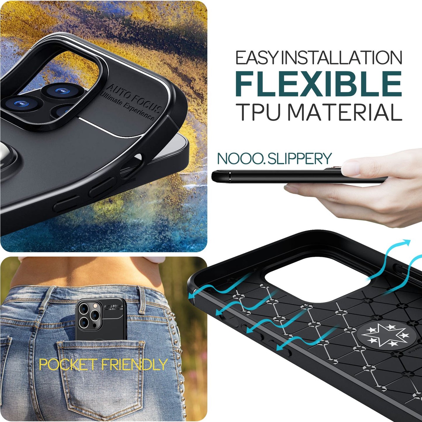 Hülle mit Ring für iPhone 15 Pro Max Silikon Handyhülle Schutz Case Ringhülle