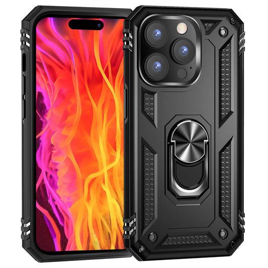 Panzer Hülle mit Ring für iPhone 15 Pro Outdoor Handyhülle Case Extrem Schutz