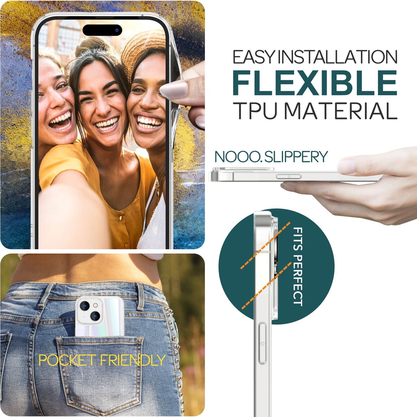 NALIA Berlin Aurora Hartglas Cover Regenbogen-Effekt - Glas, iPhone 15