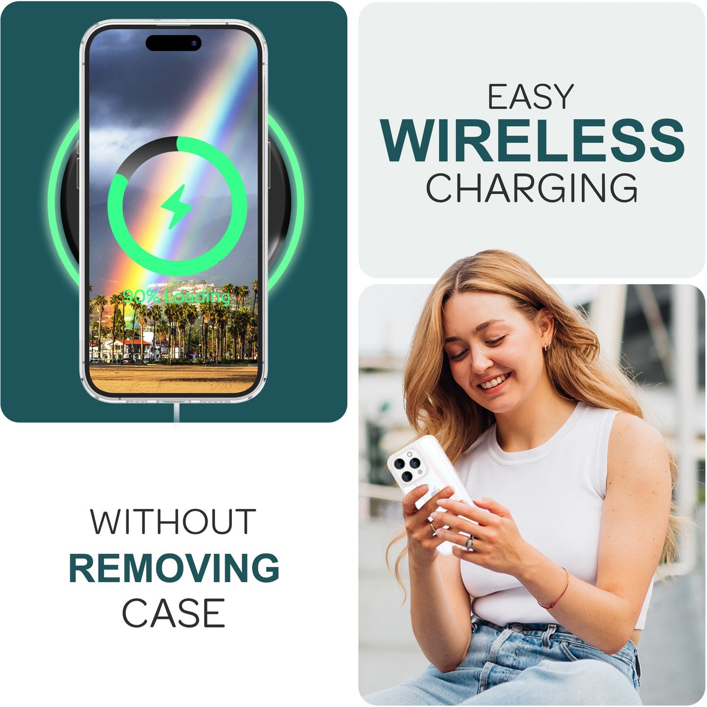 Husă de sticlă pentru iPhone 15 Pro Max, carcasă rigidă transparentă curcubeu pentru protecție