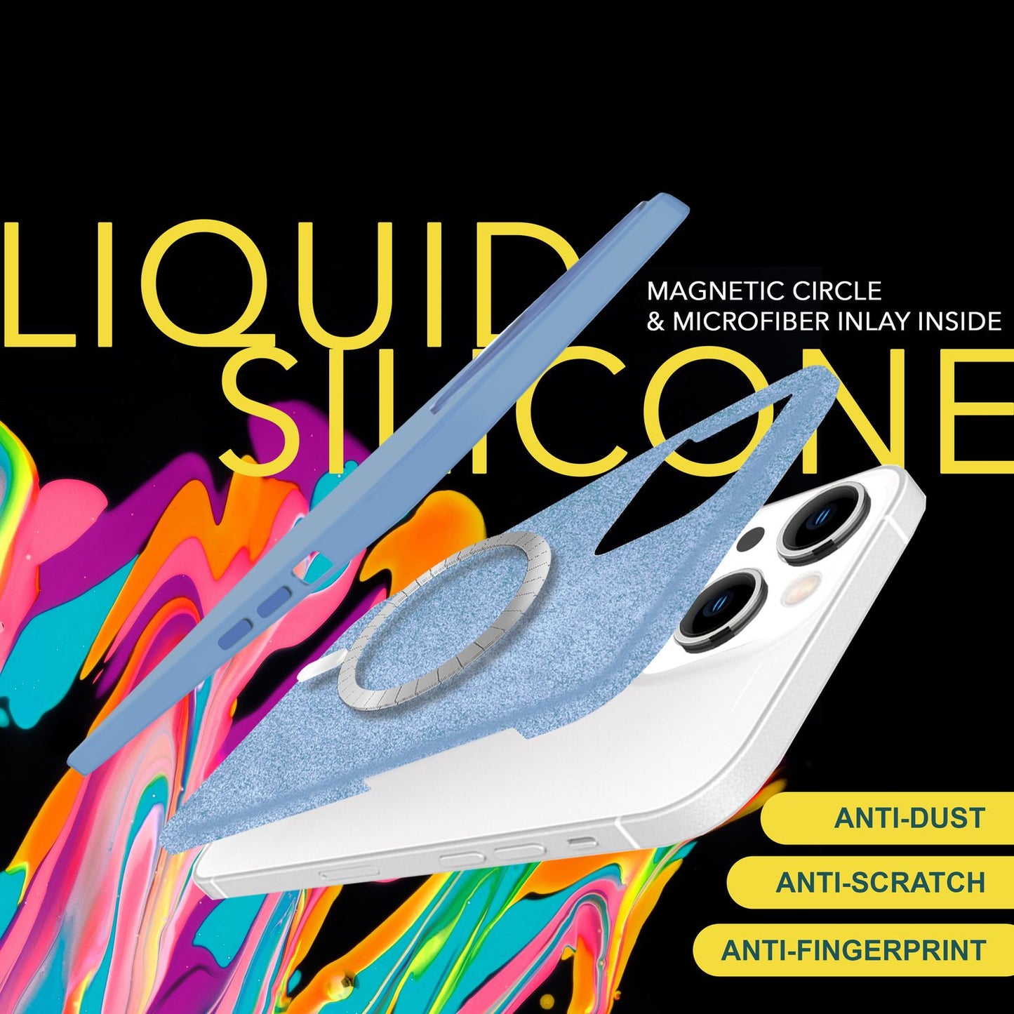 MagSafe Hülle für iPhone 15 Liquid Silikon Handyhülle Magnet Case Schutzhülle