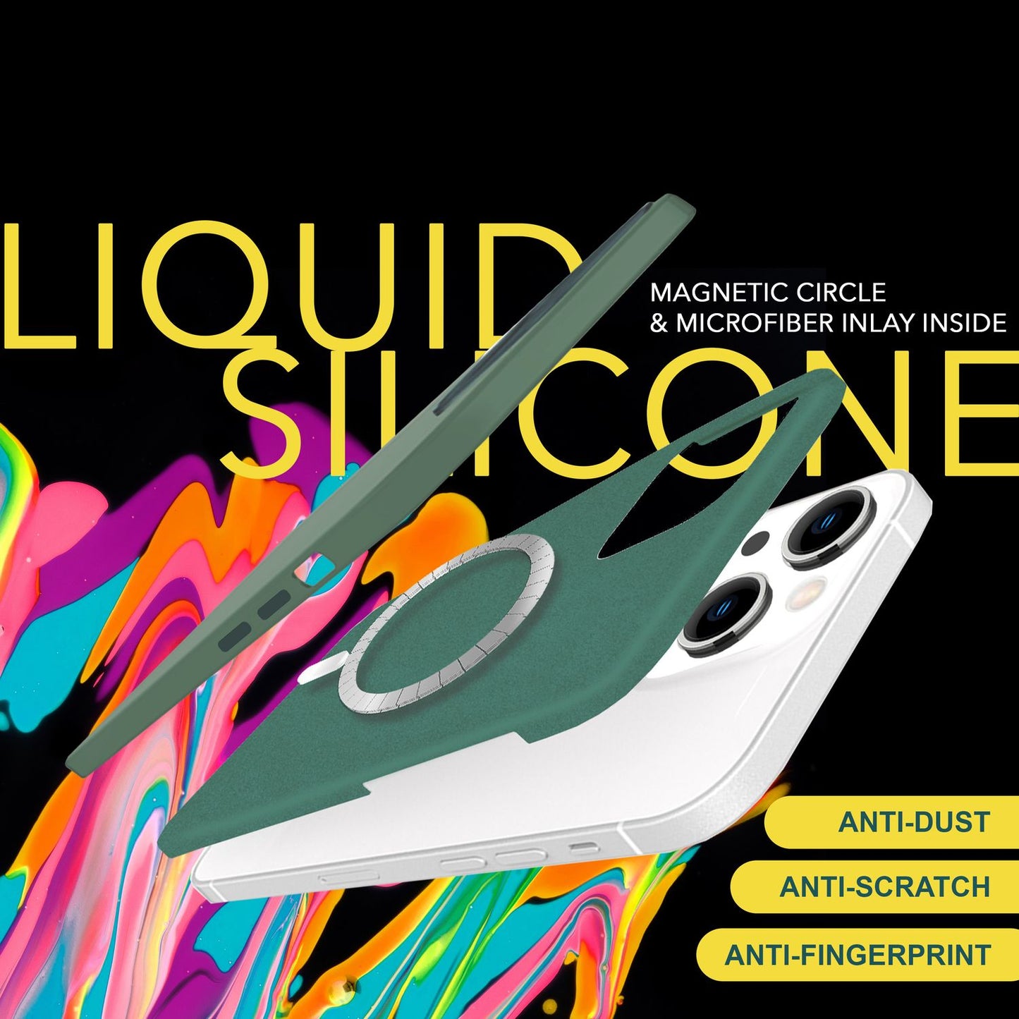 MagSafe Hülle für iPhone 15 Liquid Silikon Handyhülle Magnet Case Schutzhülle