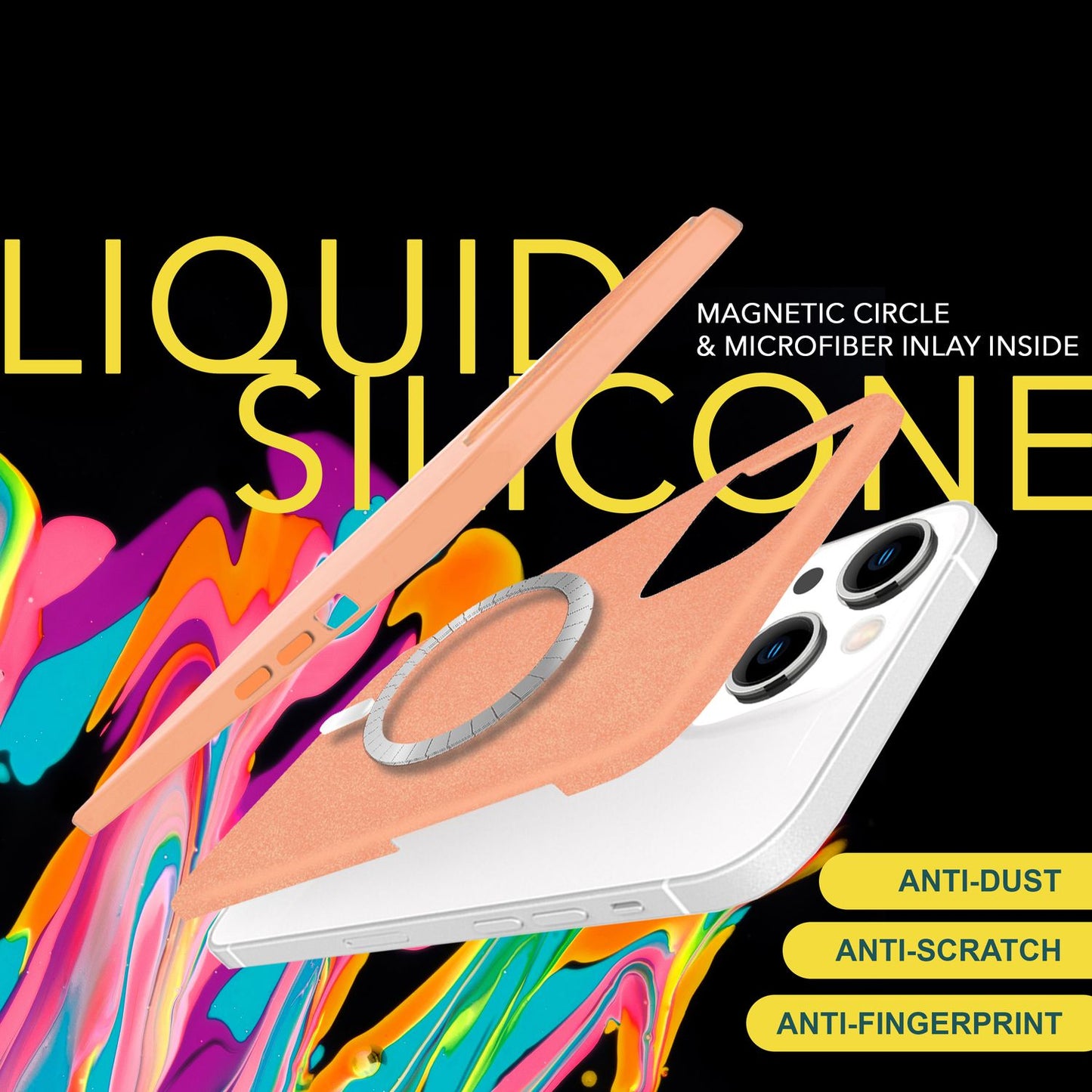MagSafe Hülle für iPhone 15 Liquid Silikon Handyhülle Magnet Case Schutzhülle